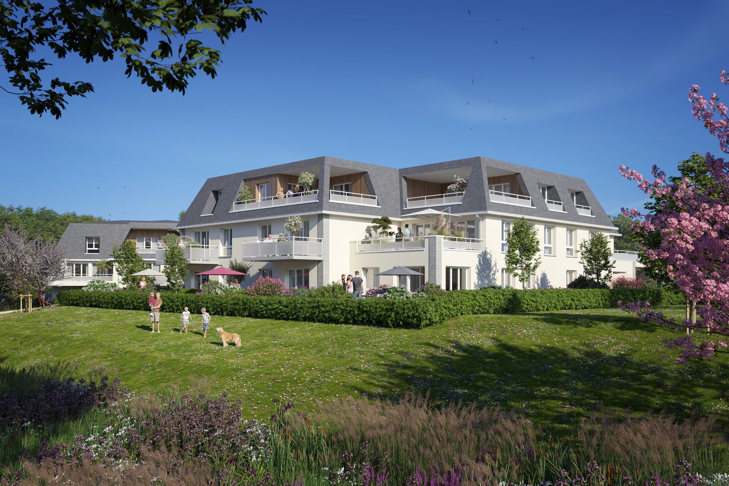 Résidence Canopée avec appartements modernes et jardins privatifs en Normandie