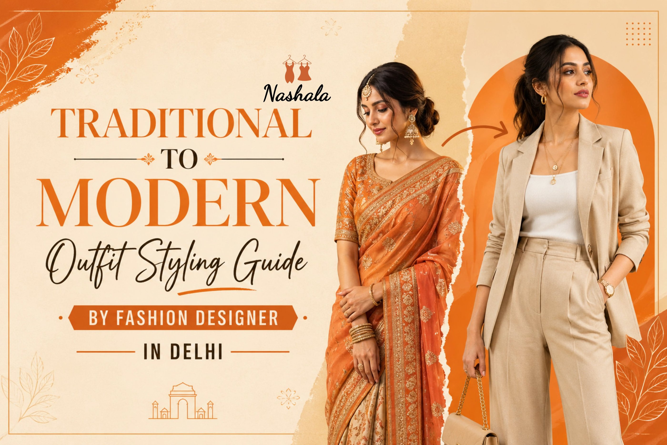 Traditional to modren outfit styling guide by fashion designer in delhi