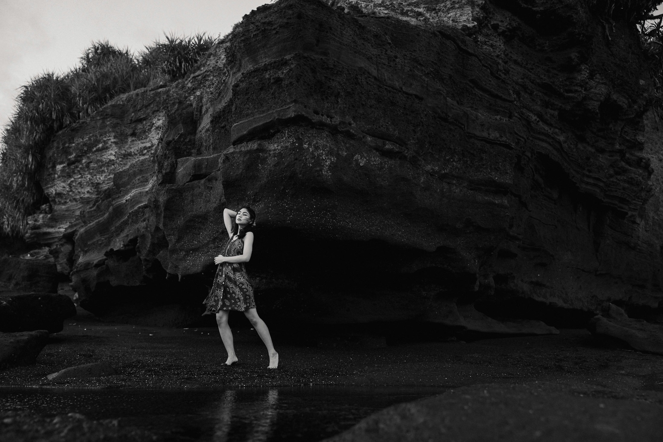 Moody lifestyle portrait at Pantai Nyanyi Tabanan Bali