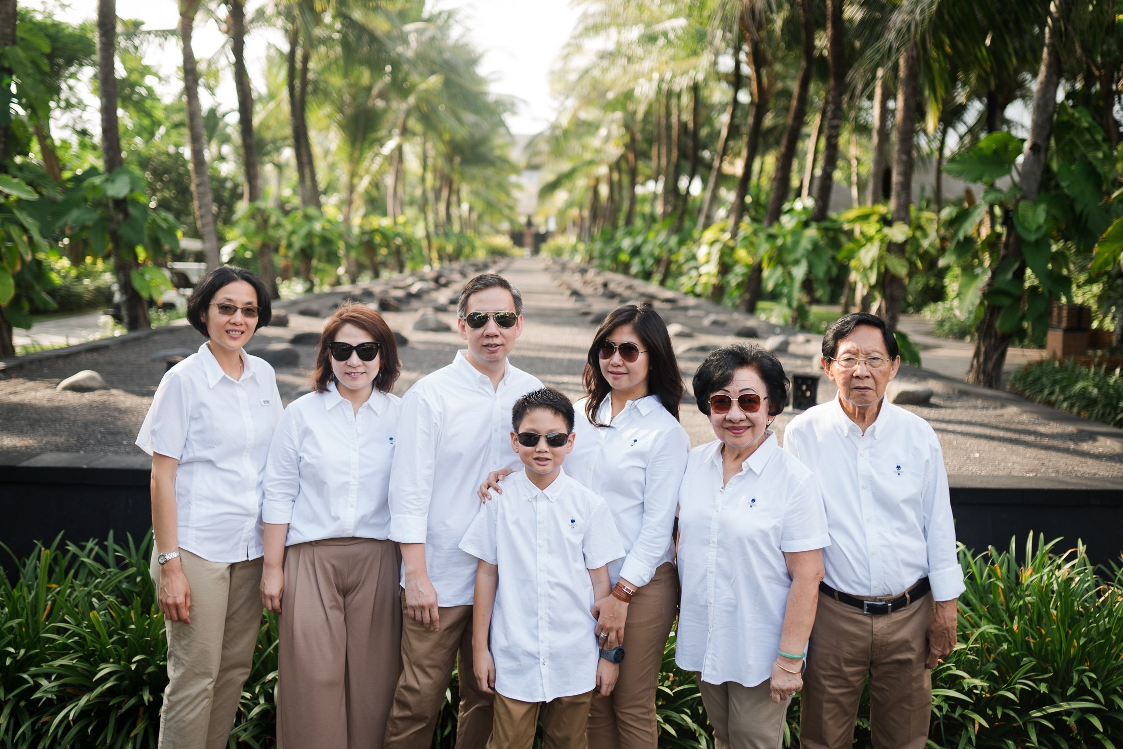 Elegant family portrait during a beach family session at St Regis Bali
