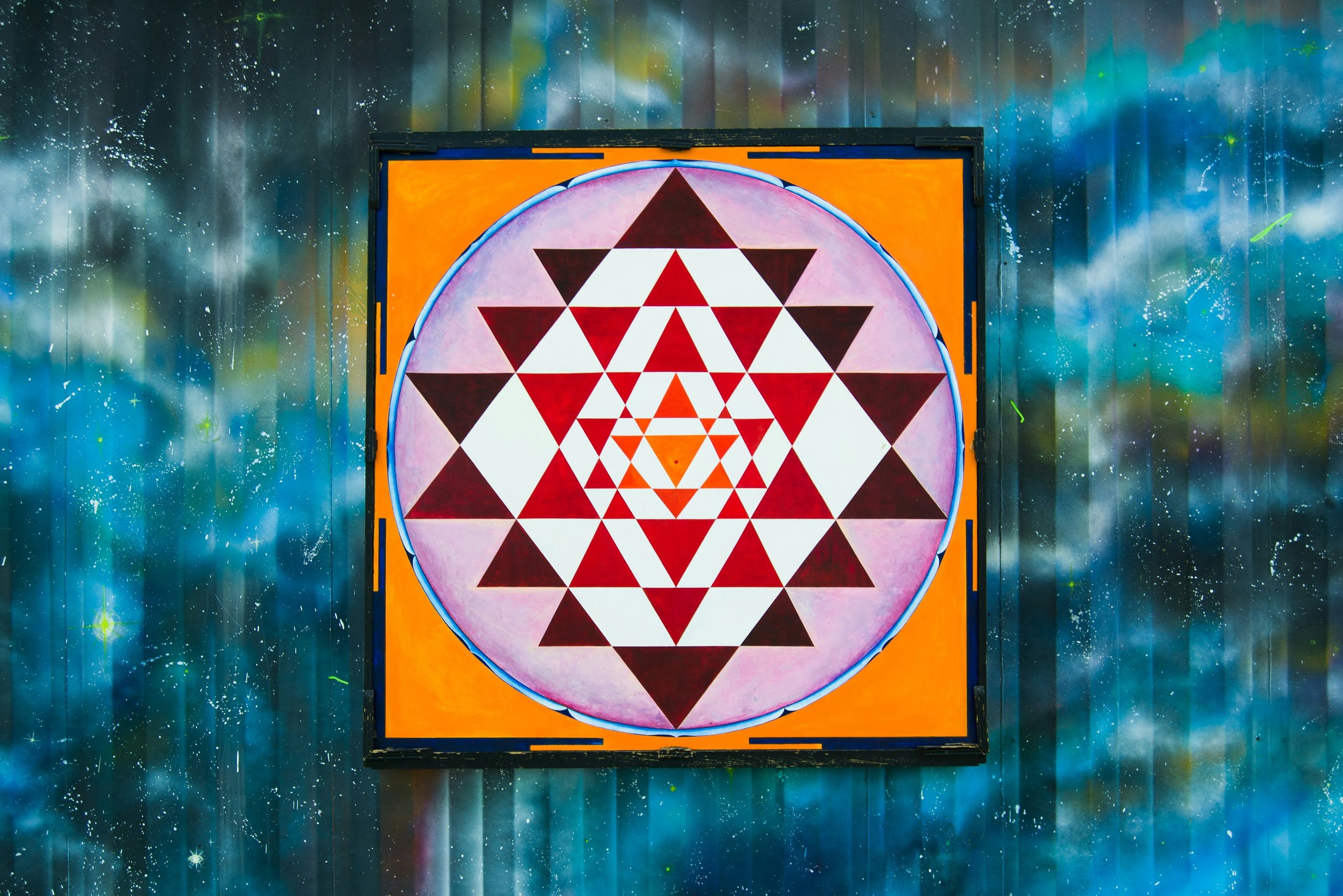 photo of Yantra geometric pattern of Hinduism
