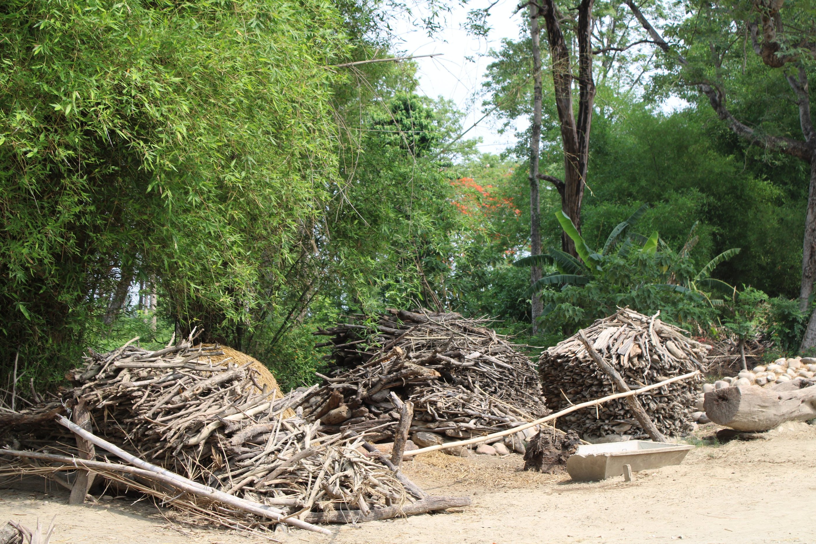 réserve de bois dans le village