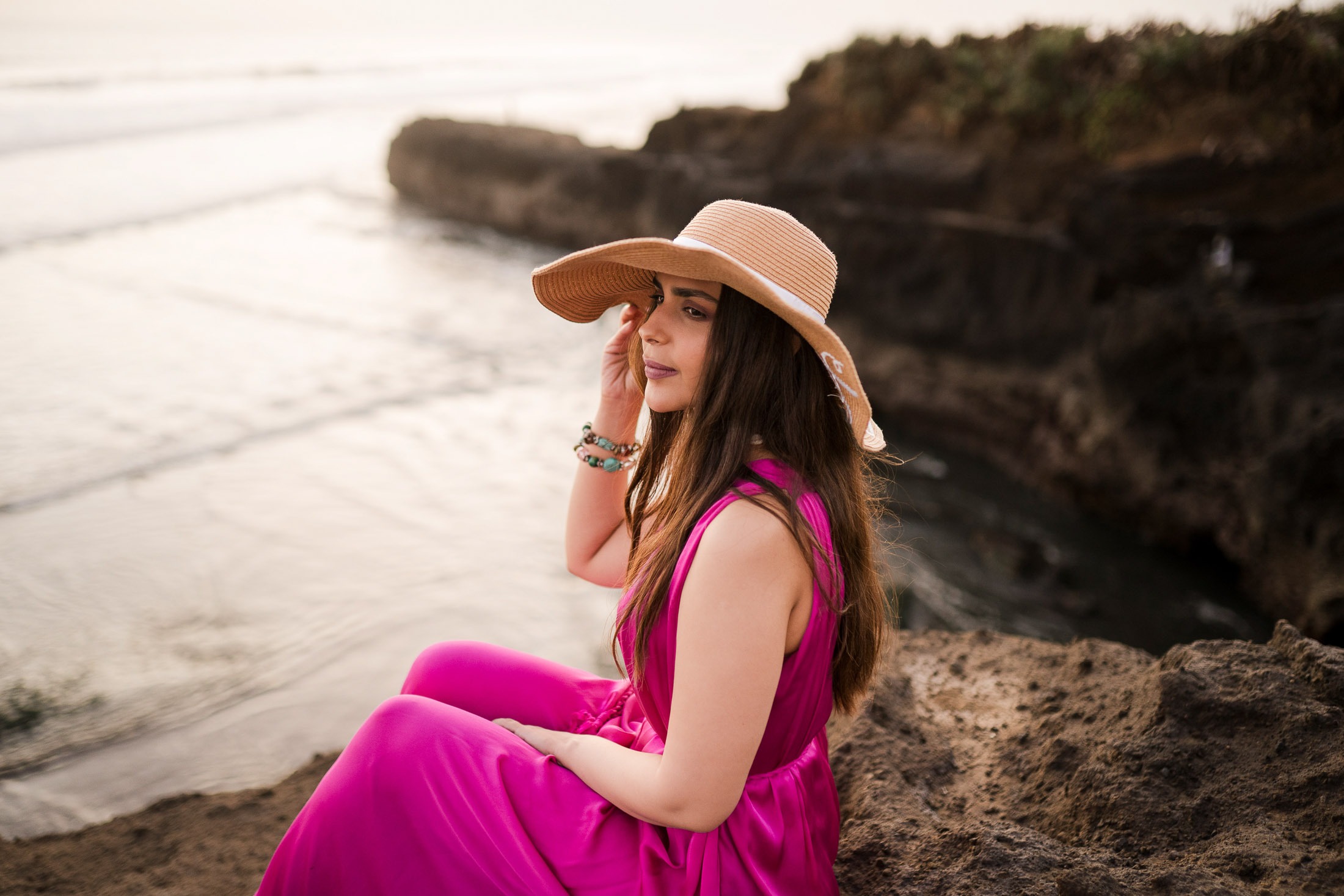 Luxury portrait session with sunset light at Alila Soori Tabanan Bali