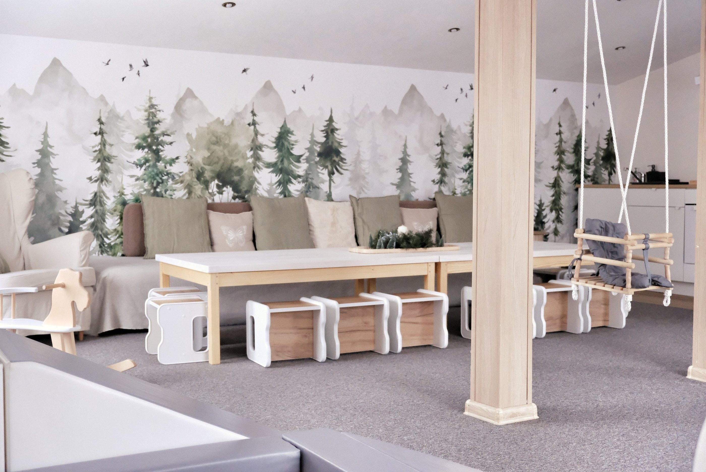 Žaidimų kambarys vaikams 0-6 metų su mediniais Montessori žaislais Baltupiuose