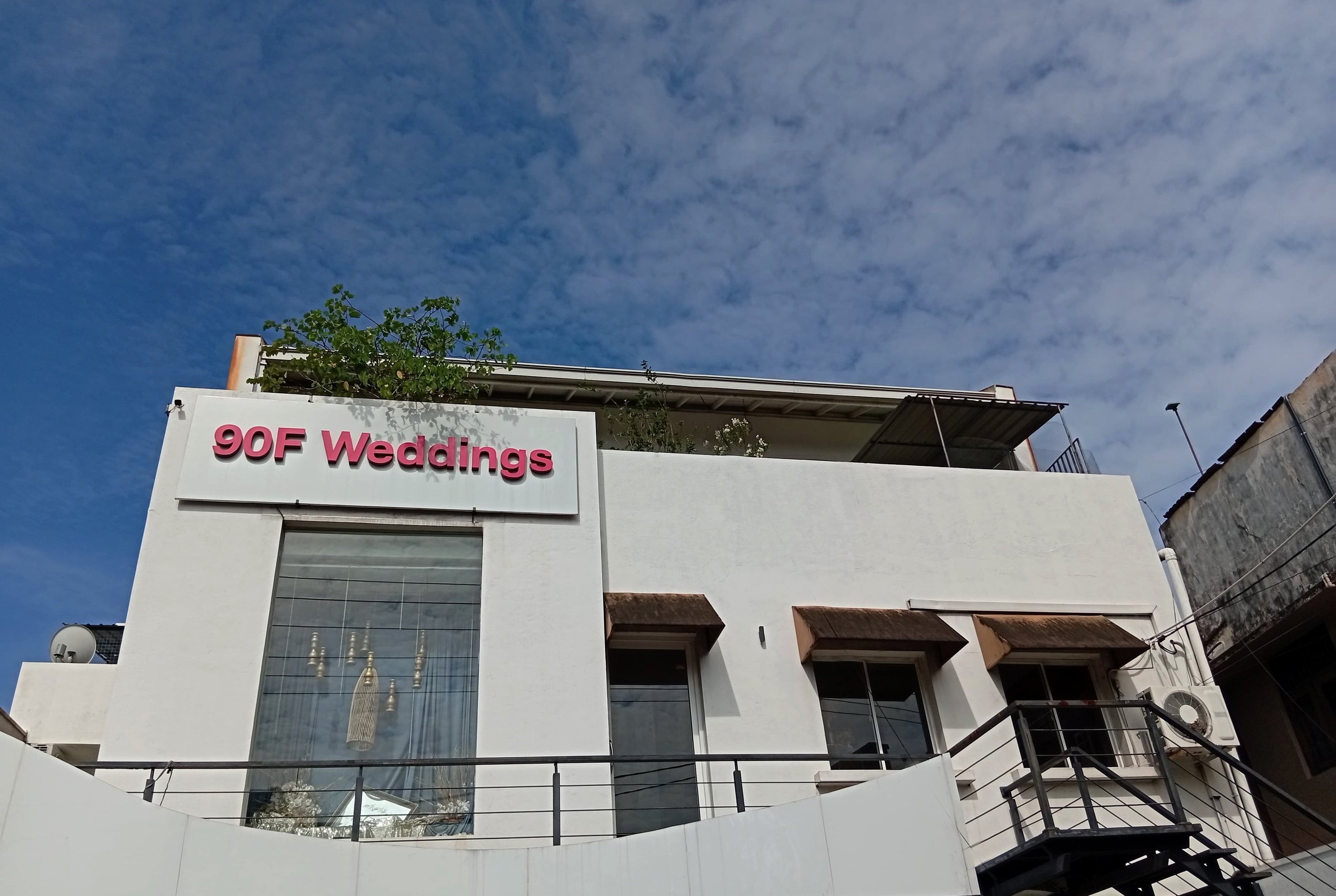The exterior storefront of 90F Weddings Colombo.