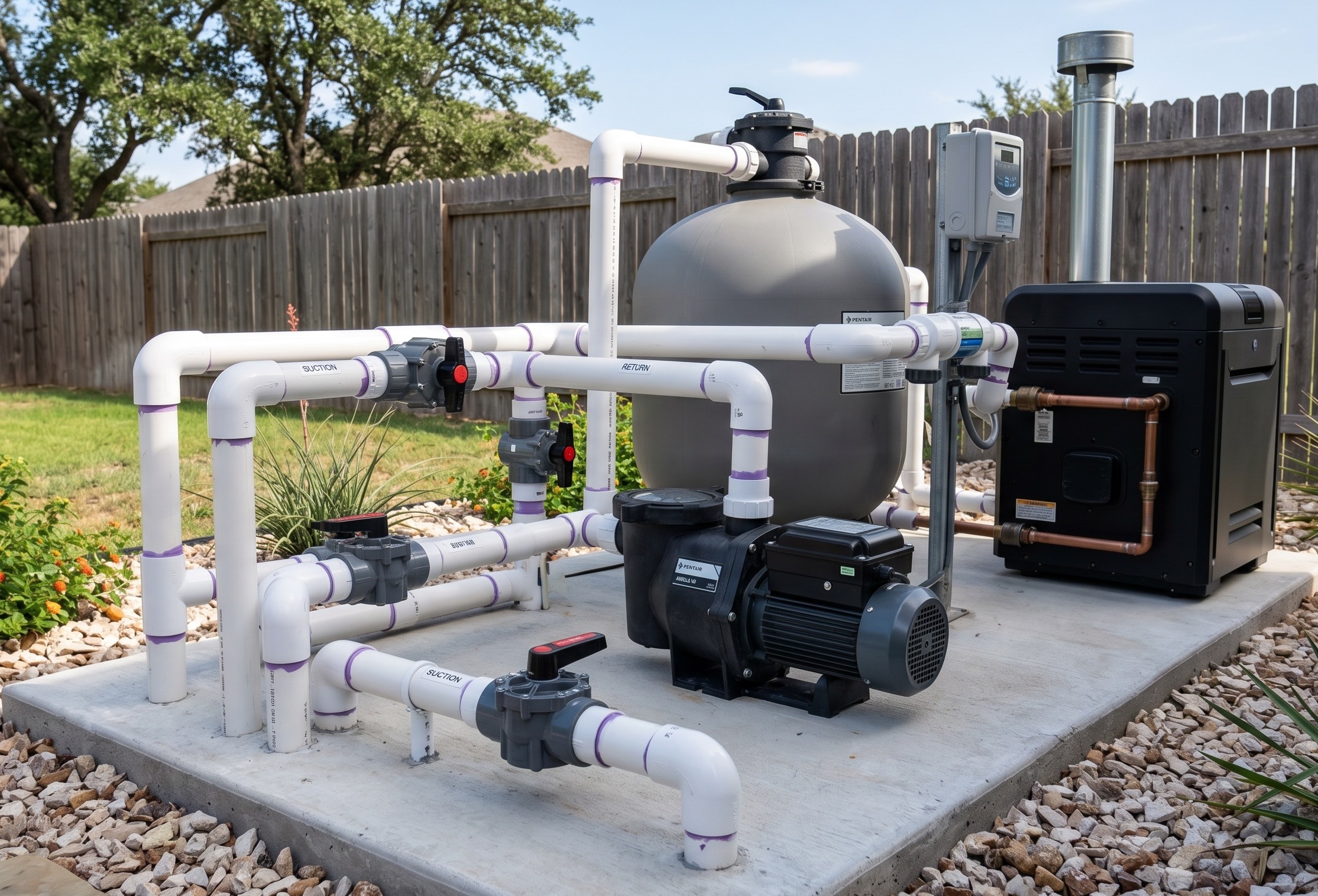 Pool plumbing and valve repair in Round Rock TX