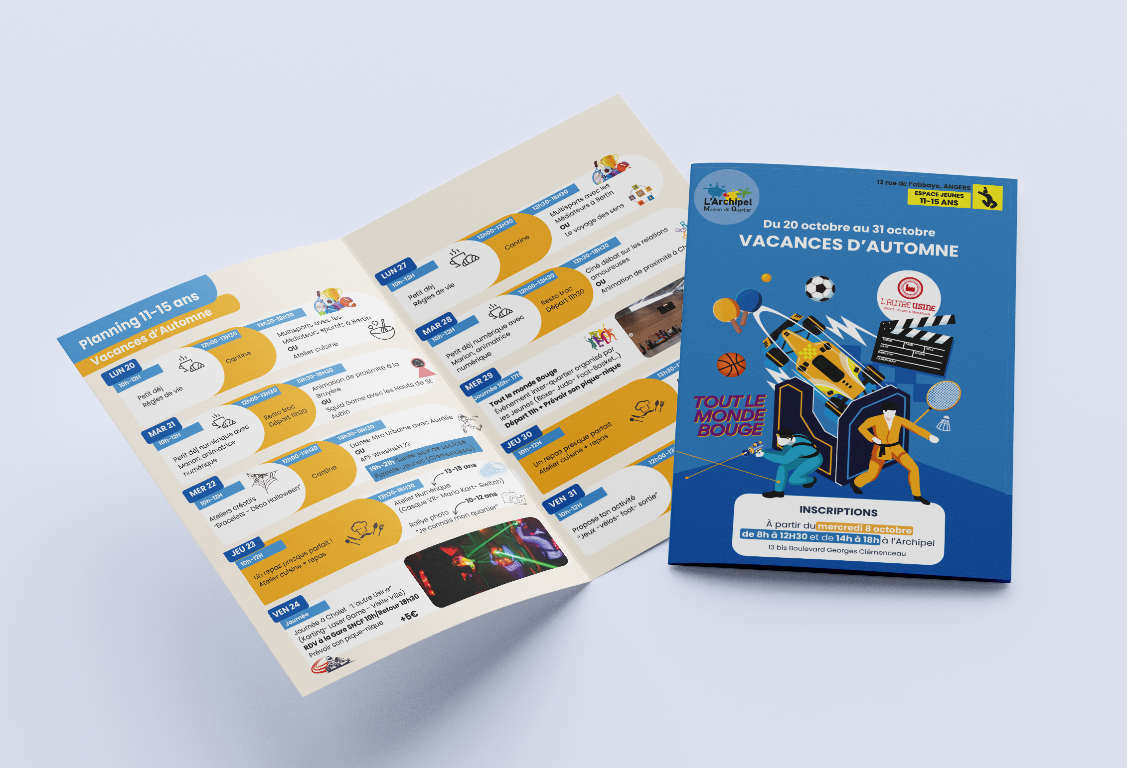 Supports de communication - Programme vacances- L'archipel - Angers - Amy Atelier Graphique