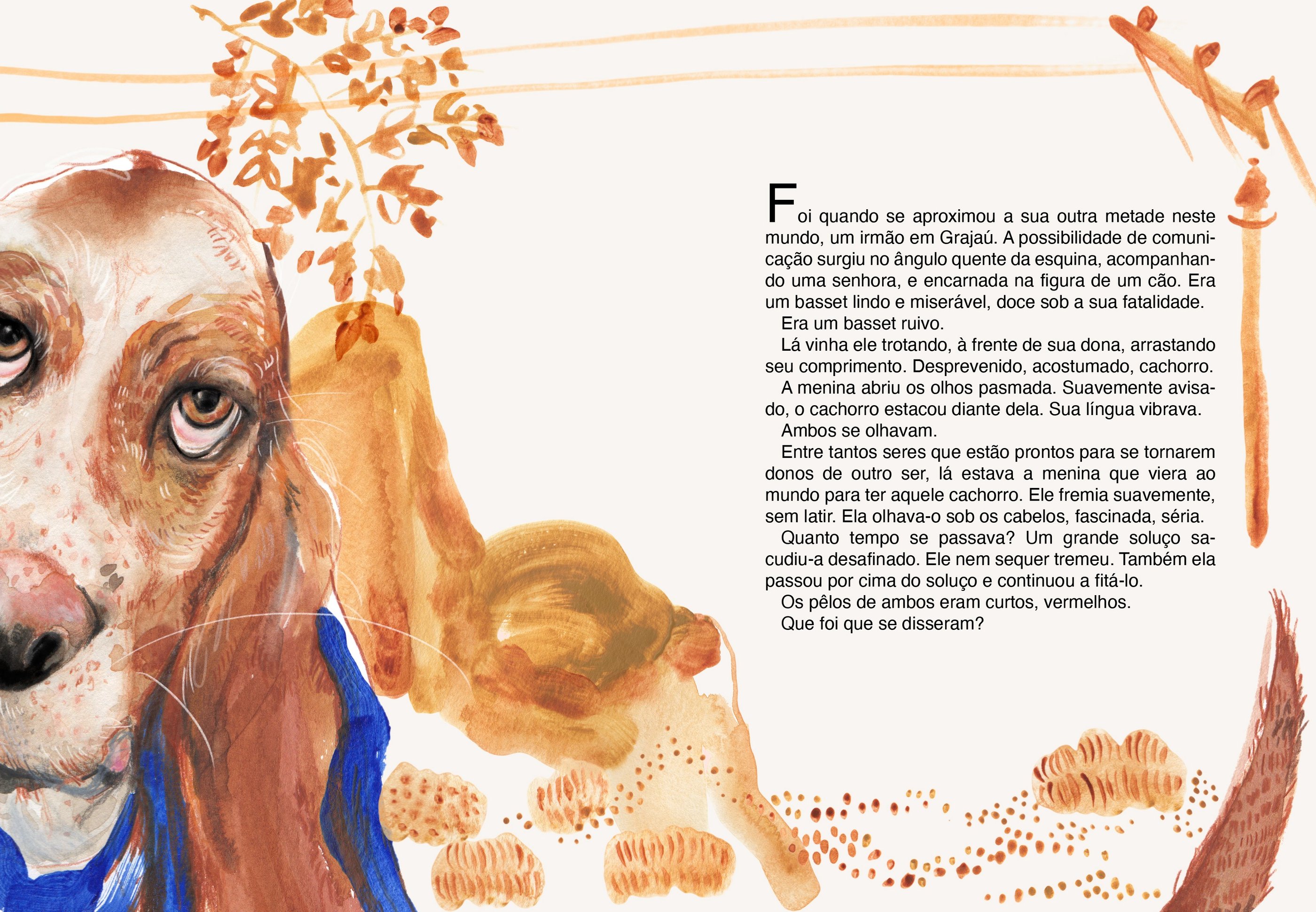 Ilustração com técnicas artesanais de aquarela, acrílica para o conto Tentação da Clarice Lispector 