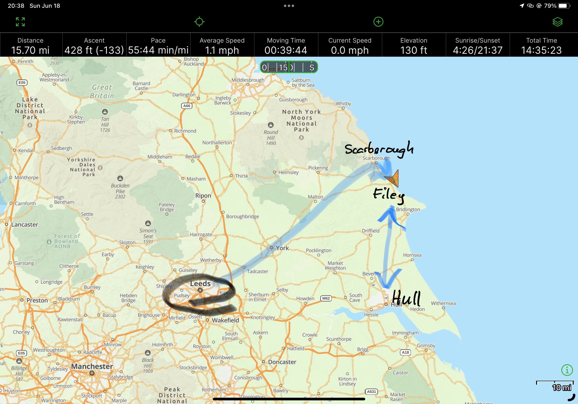 Travel Leeds to Filey; Filey to Hull