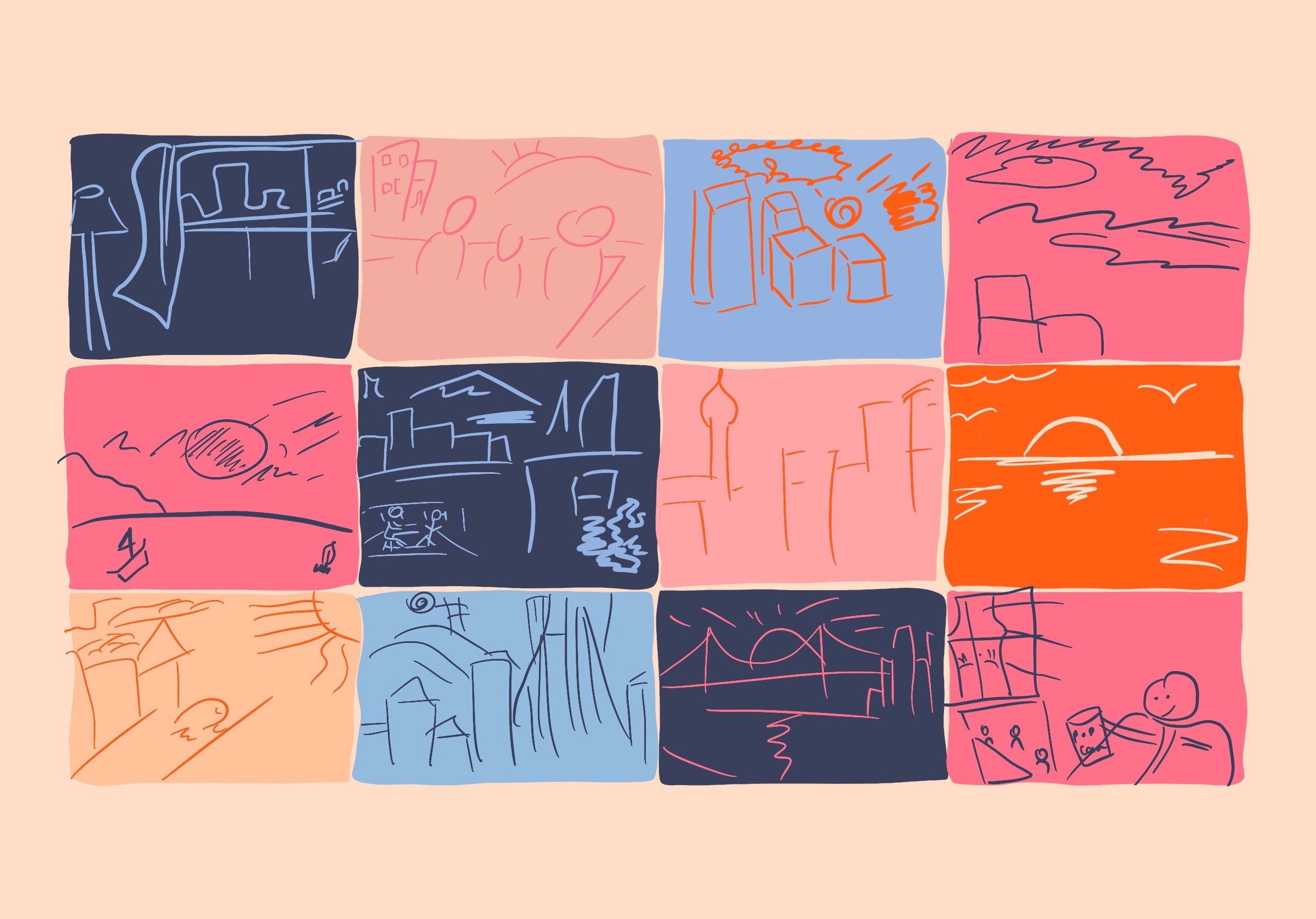 Könül Kina Bayramova people random doodles of a sunset
