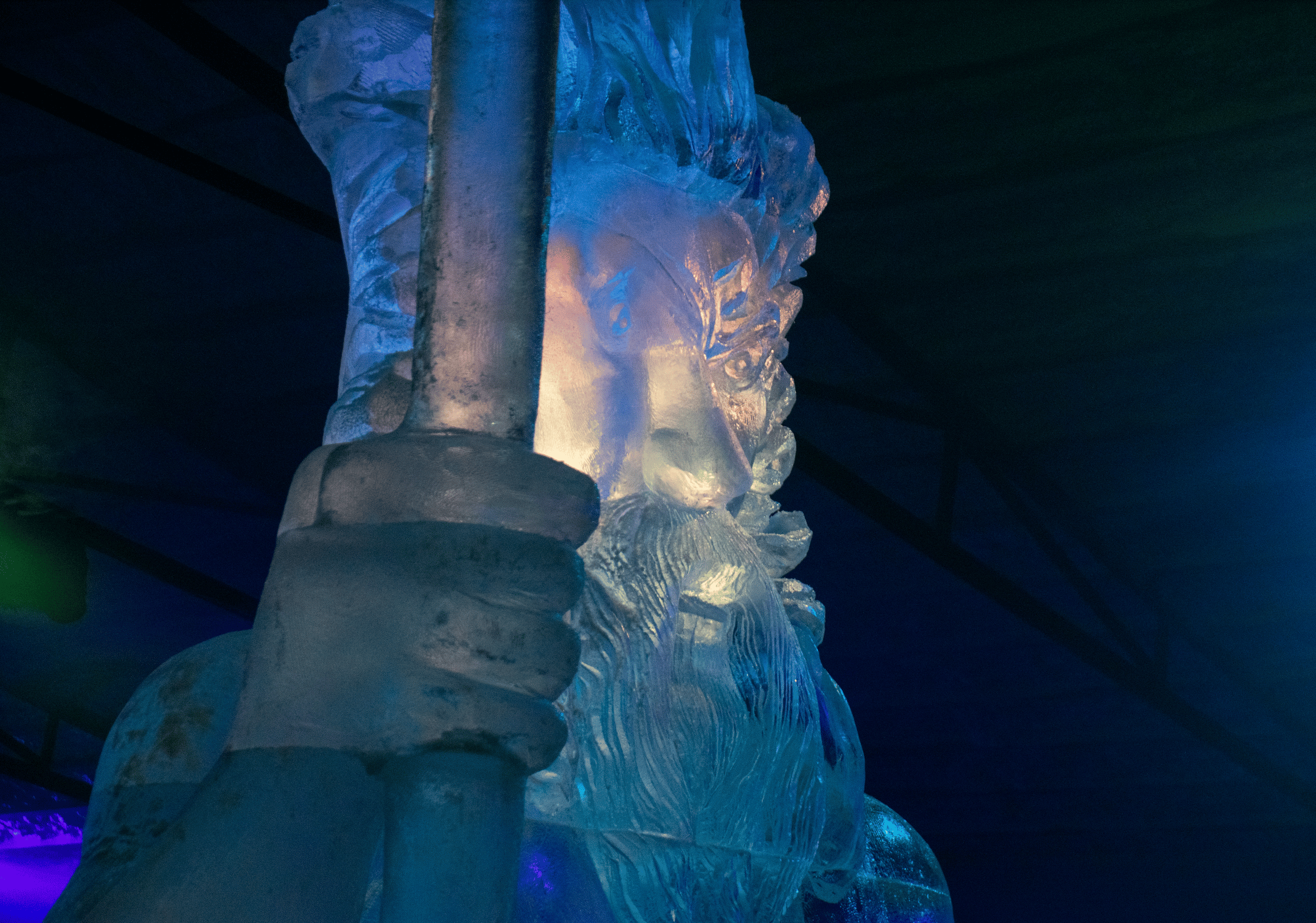escultura de hielo poseidon  arte