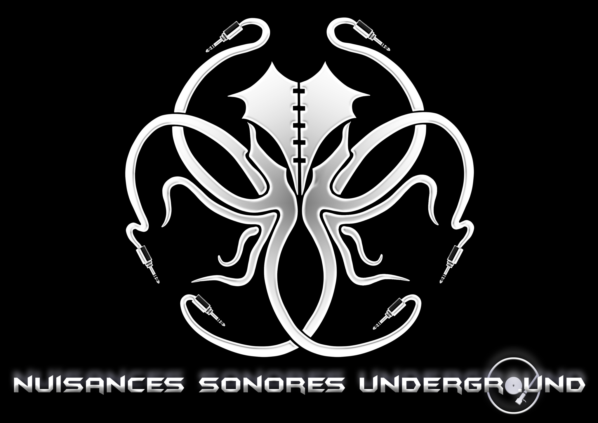 Logo noir et blanc d'une pieuvre 