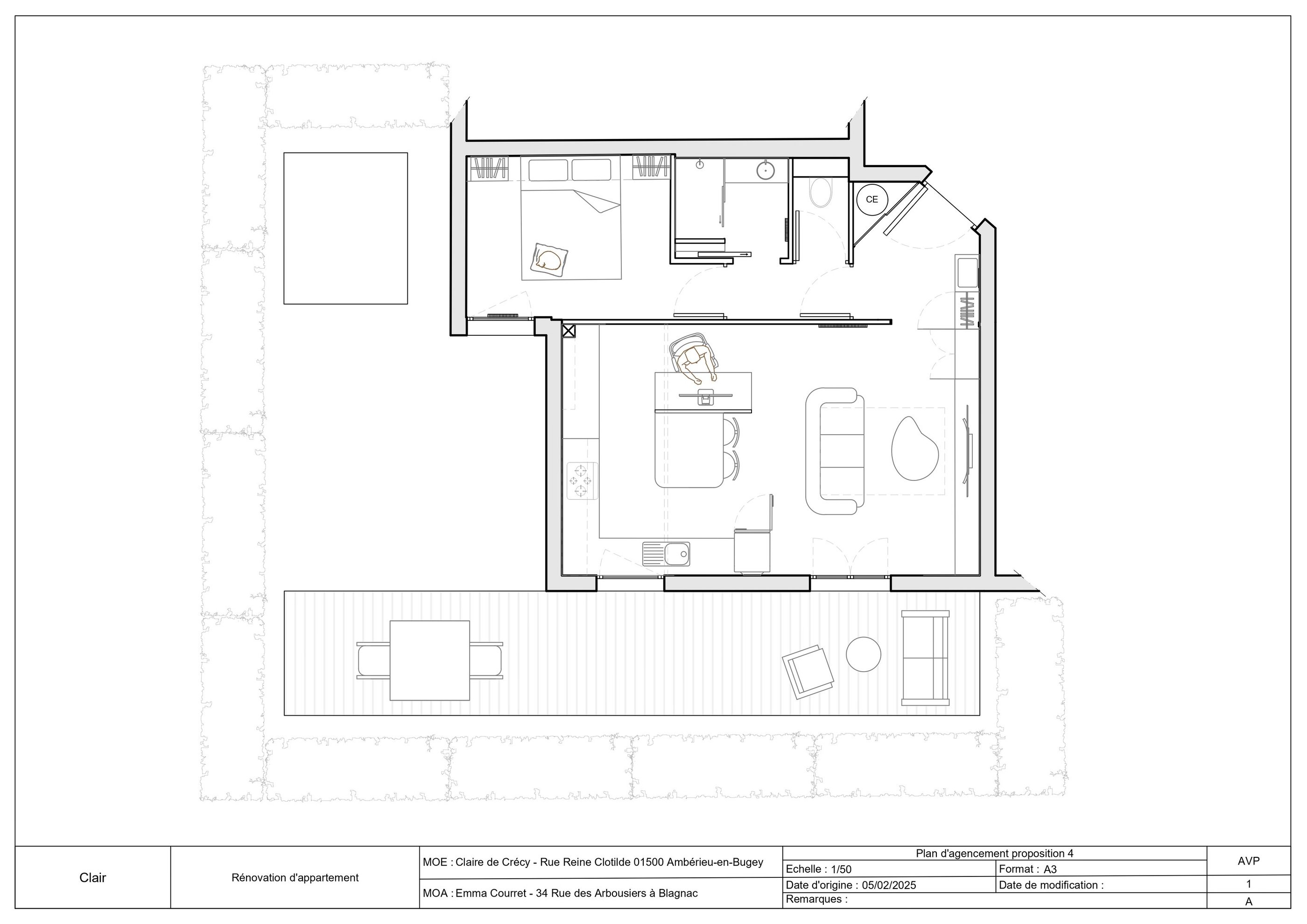 plan 2D agencement du projet blagnac