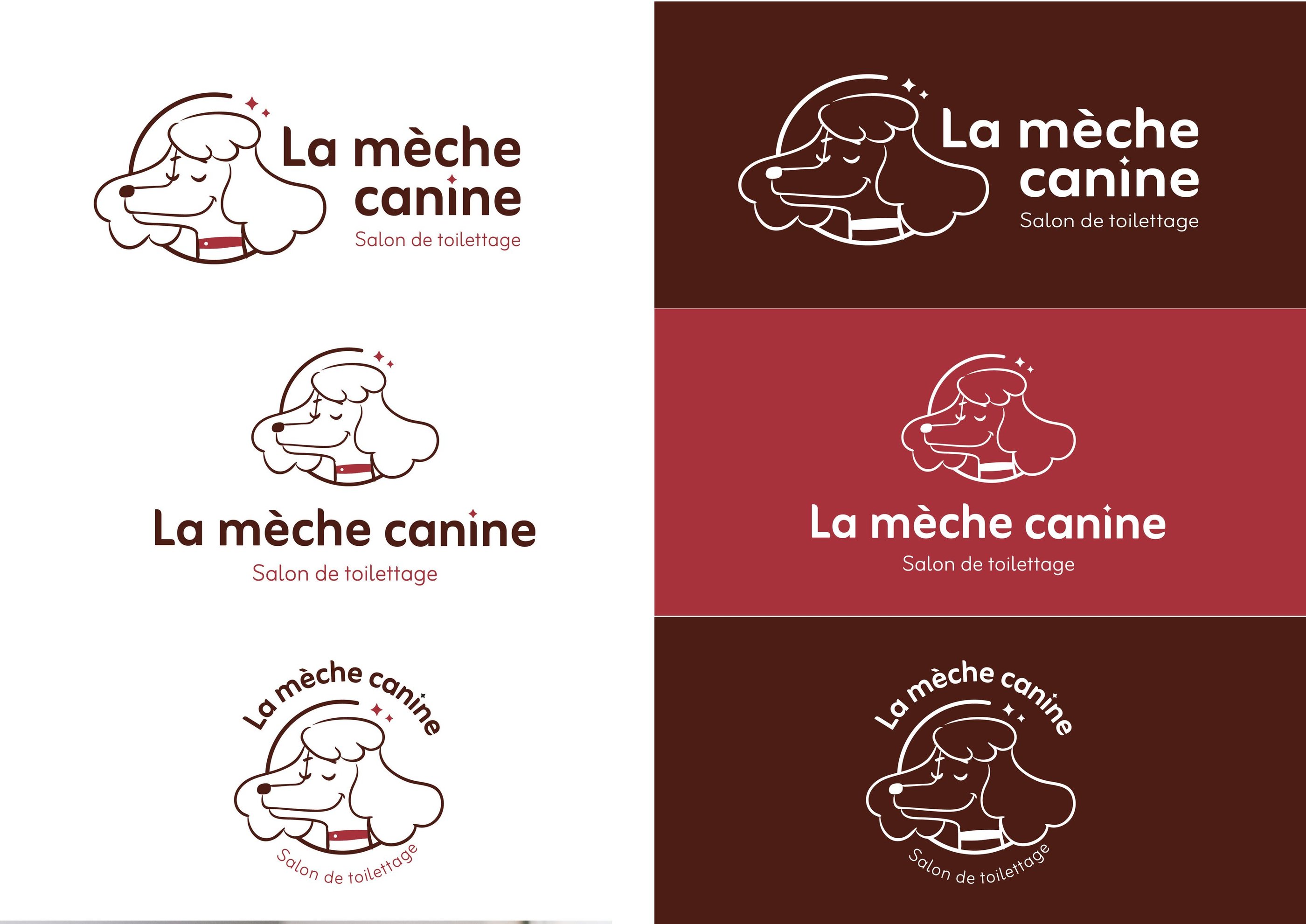 Réalisation : logo - identité visuelle - La mèche canine -Salon de toilettage- Amy Atelier Graphique