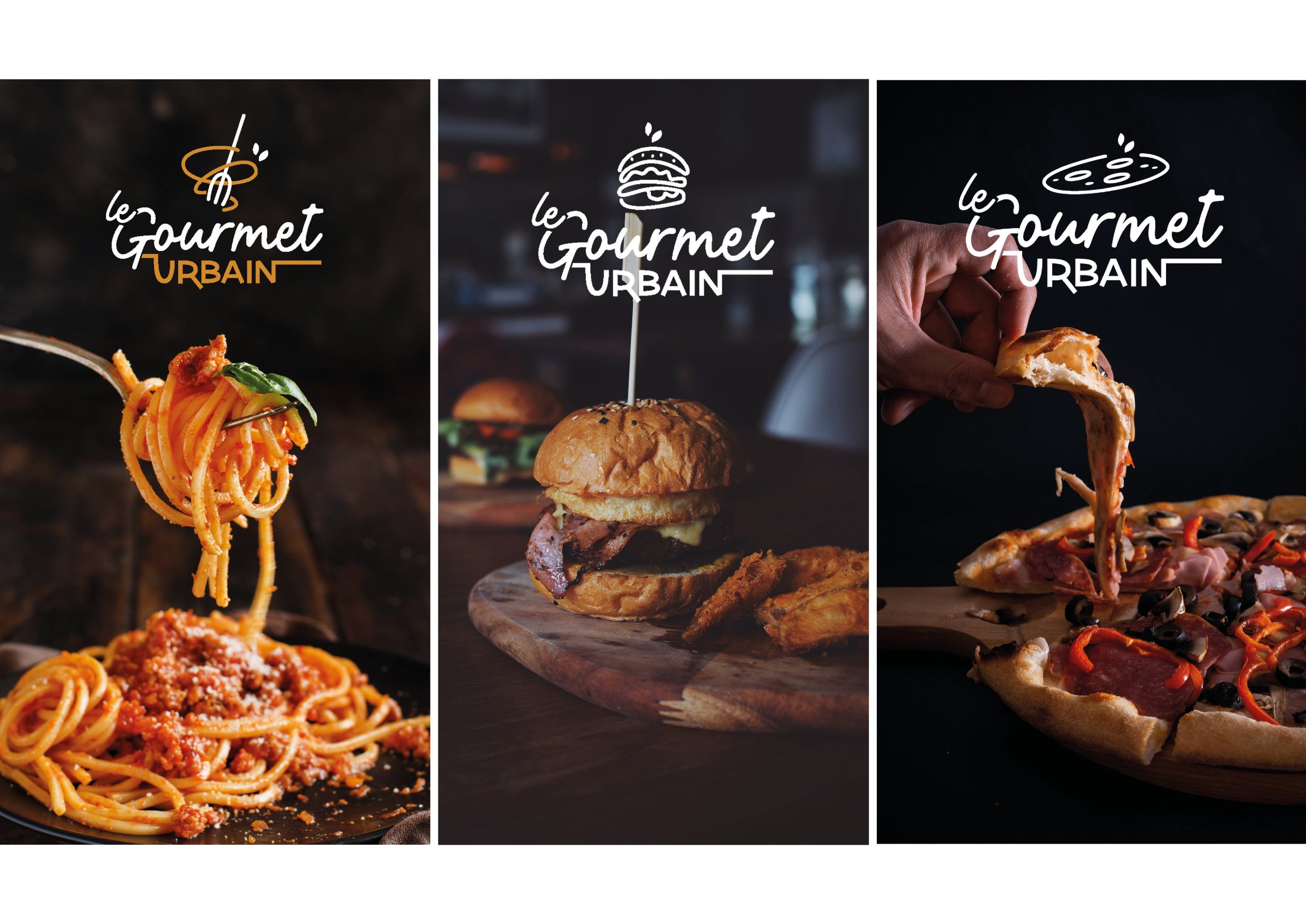 Logo - identité visuelle - restaurant - Le Gourmet Urbain - Amy atelier graphique