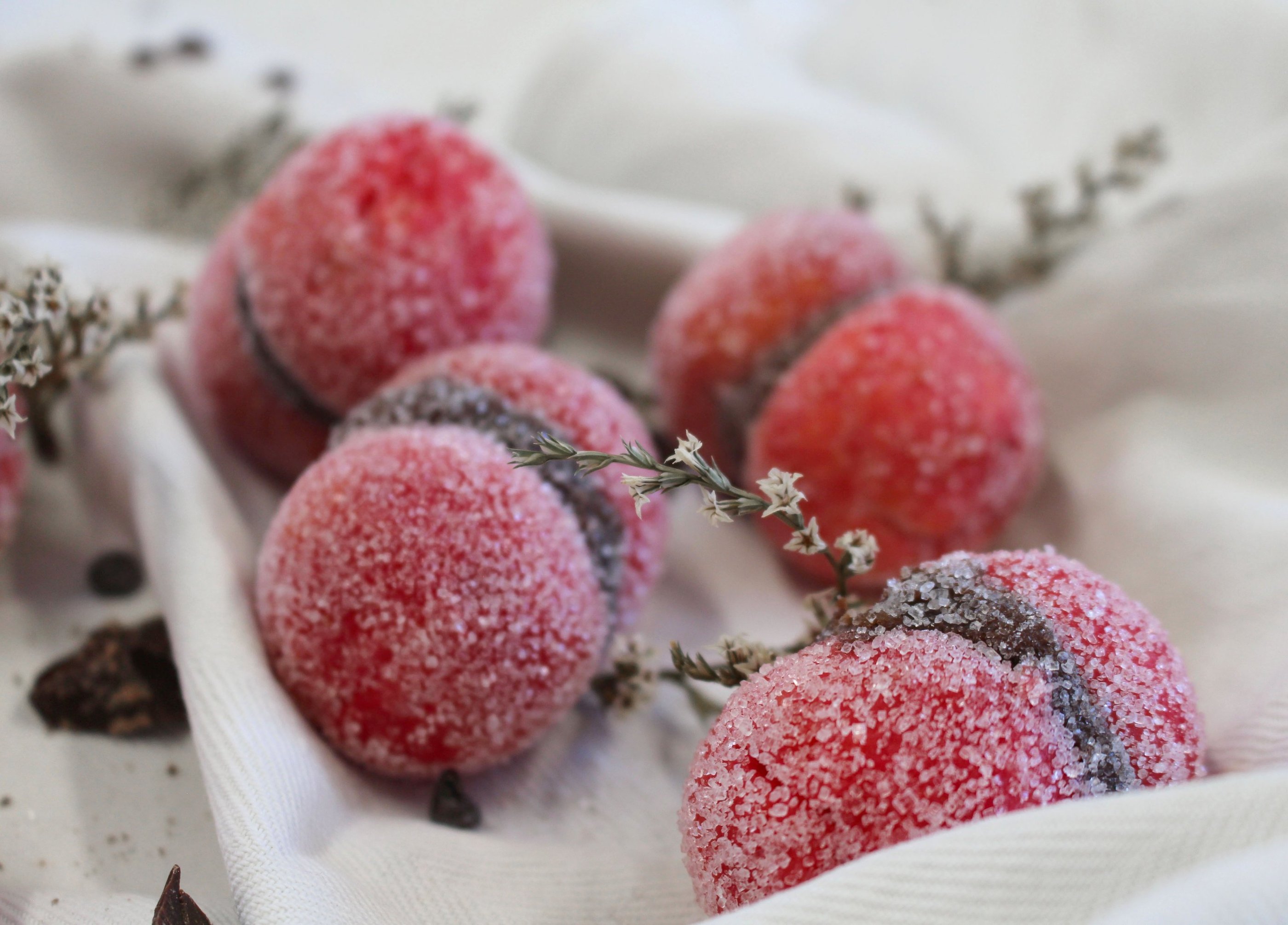 pesche dolci al cioccolato