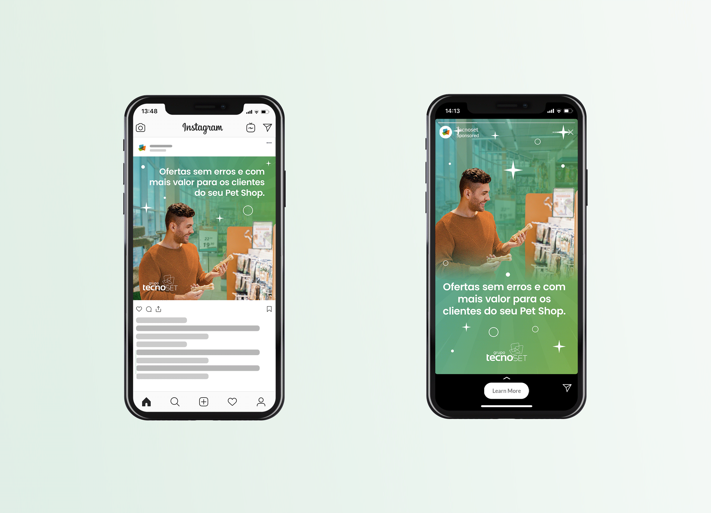 two iphones with a man on the screen