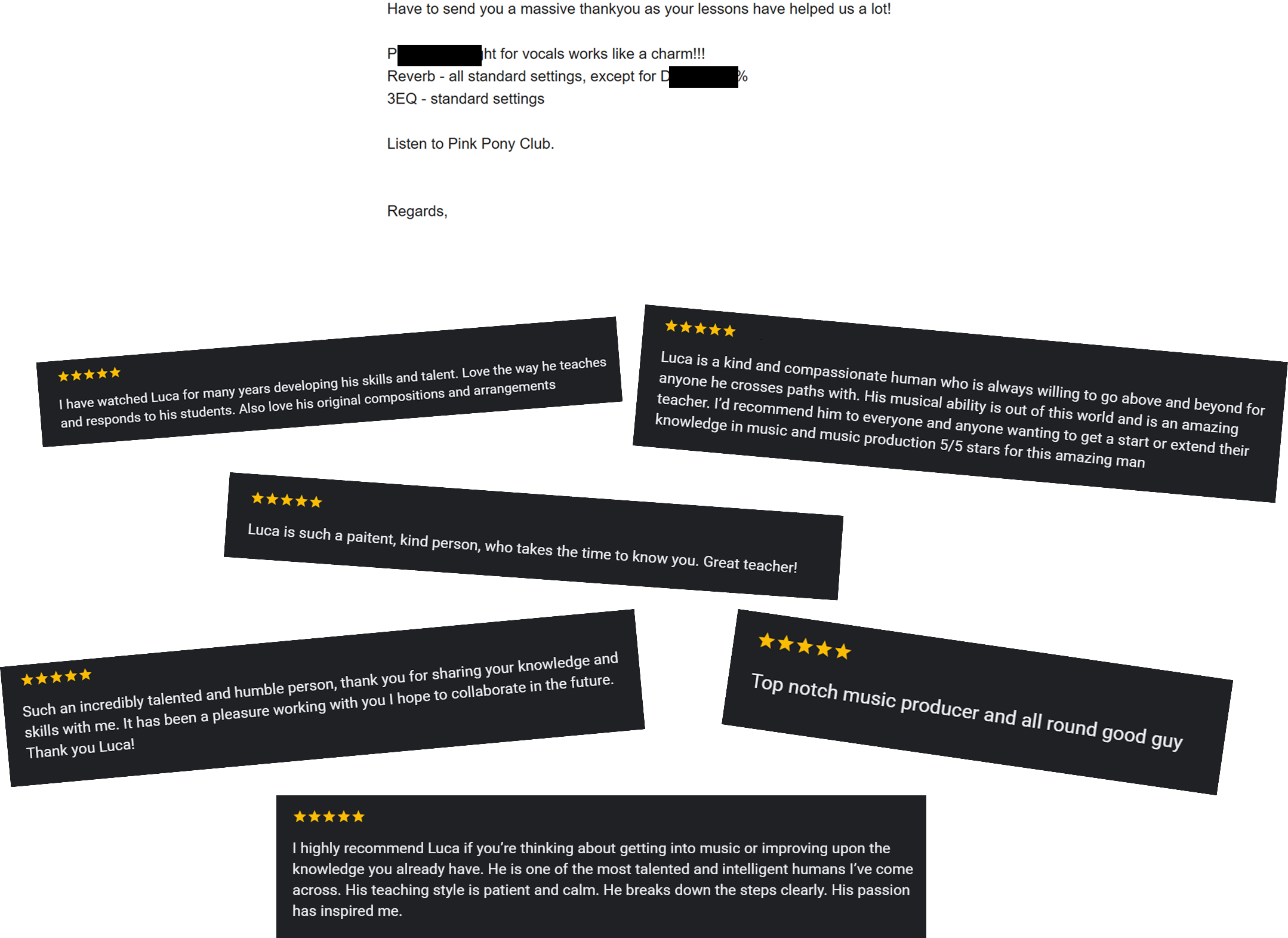 5 star testimonials