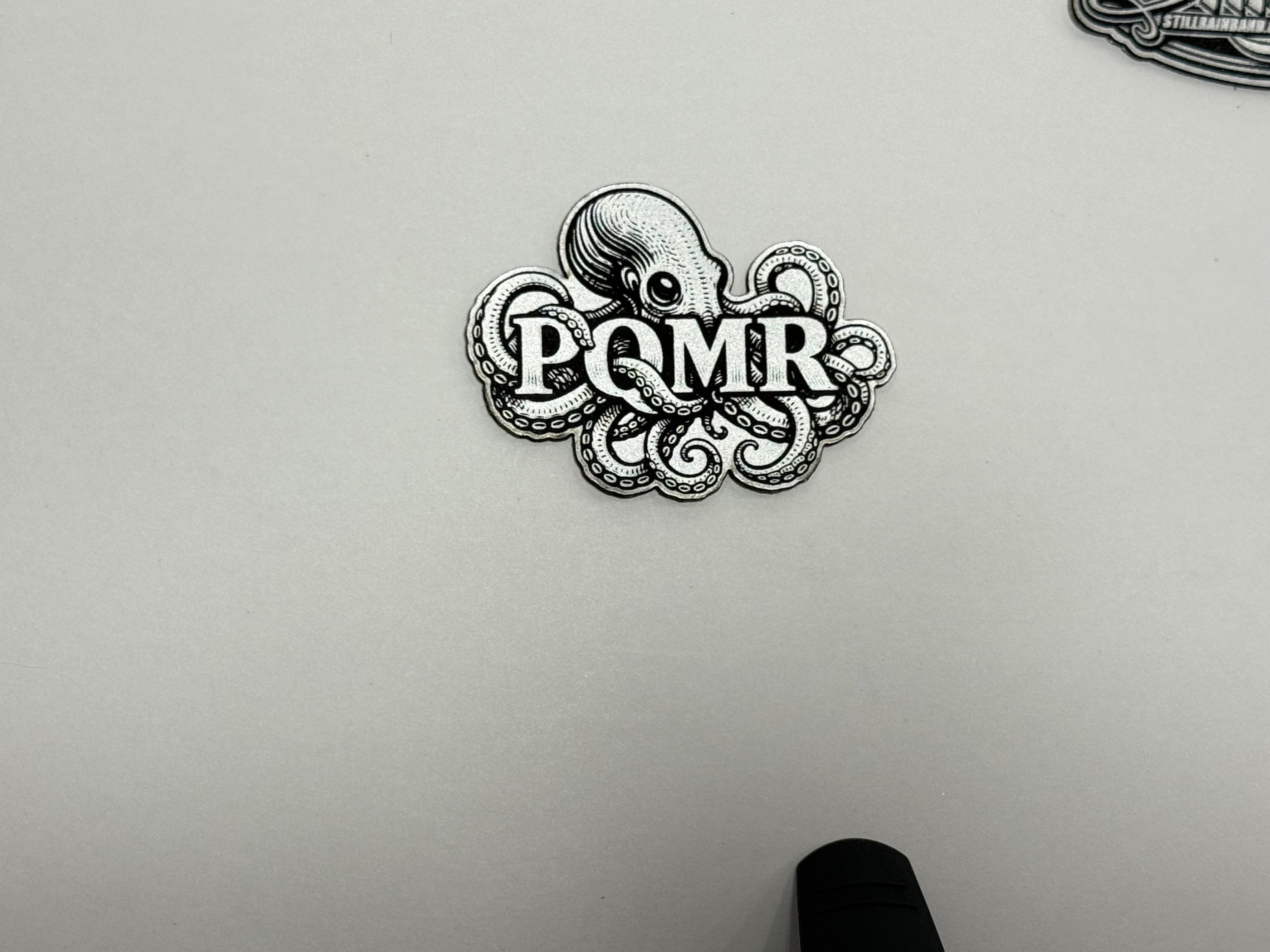 Sliver to black PU leather patch 