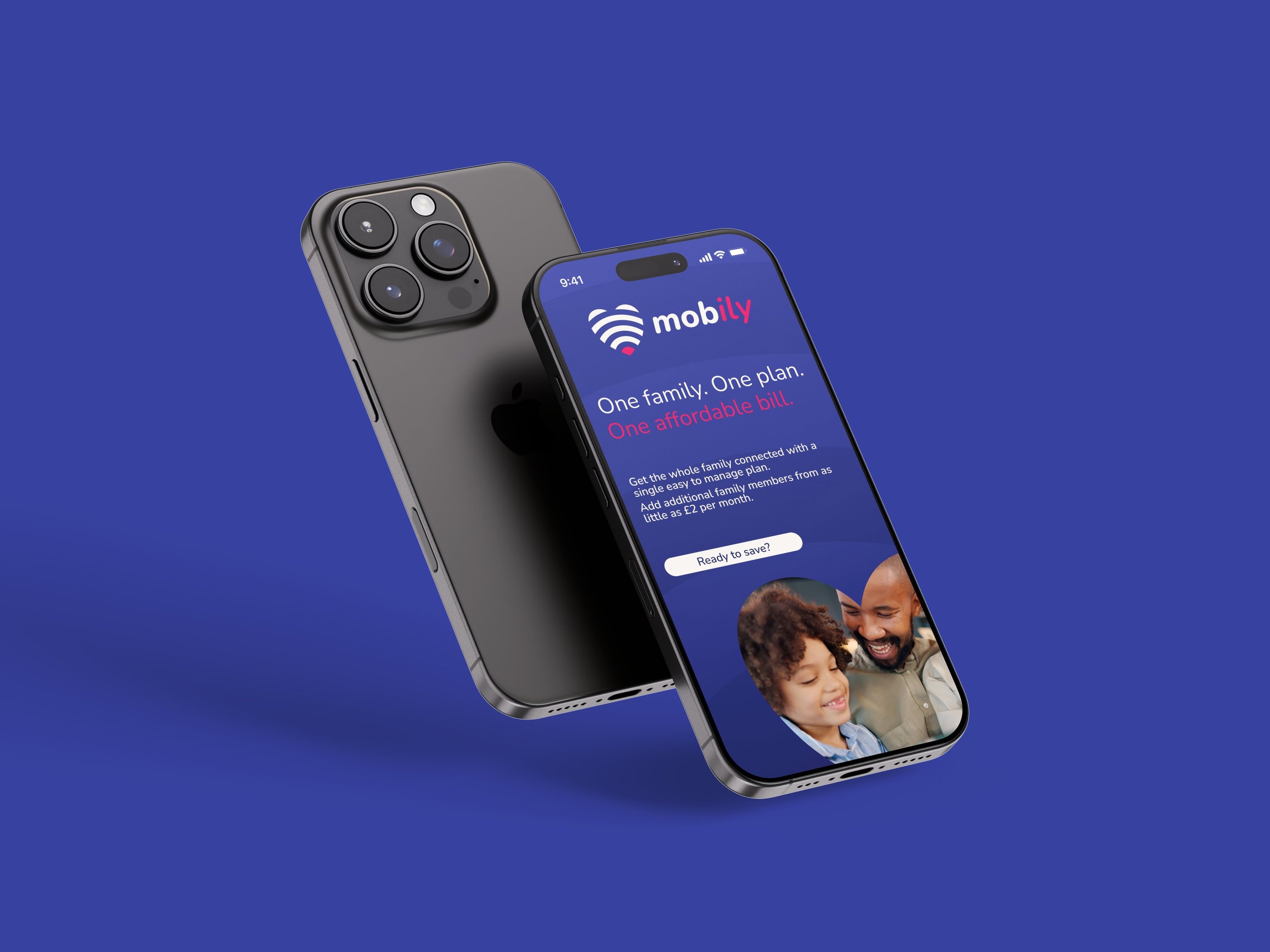 Mobily mobile advert shown on an iPhone