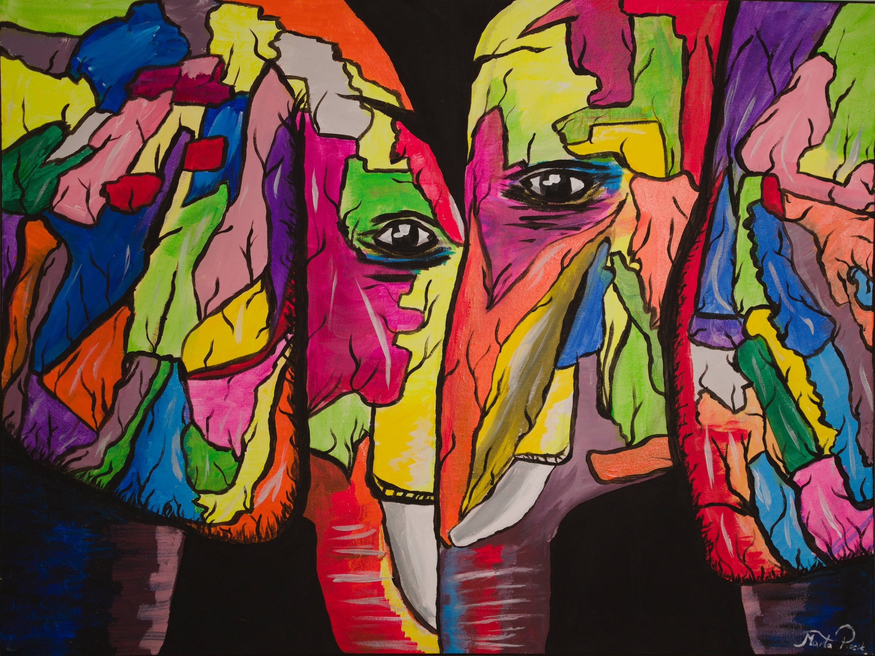 słoń, obraz, obraz akrylowy, obraz na sprzedaż, abstrakcja, popart