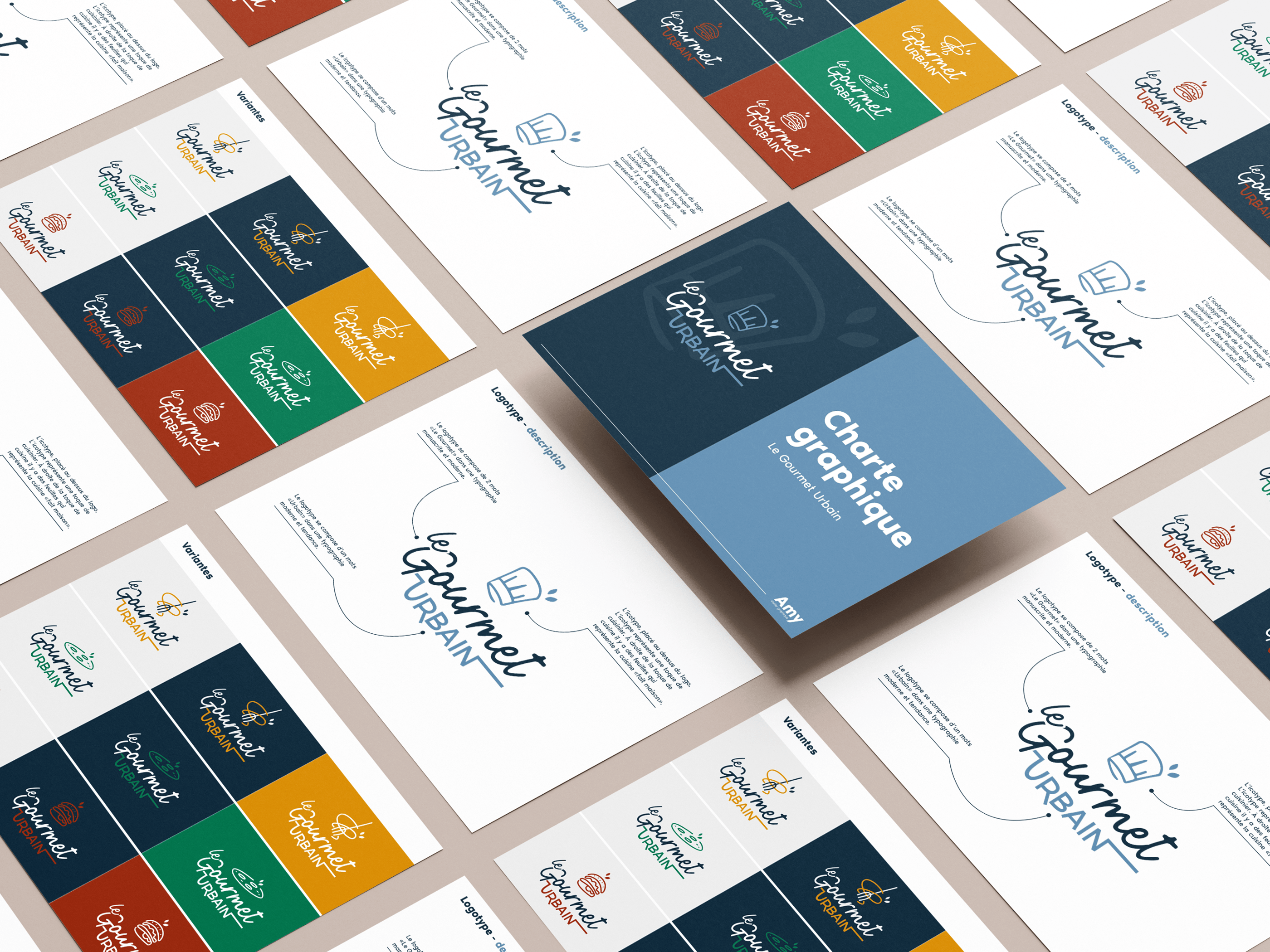 Charte graphique - Logo - identité visuelle - restaurant - Le Gourmet Urbain - Amy atelier graphique