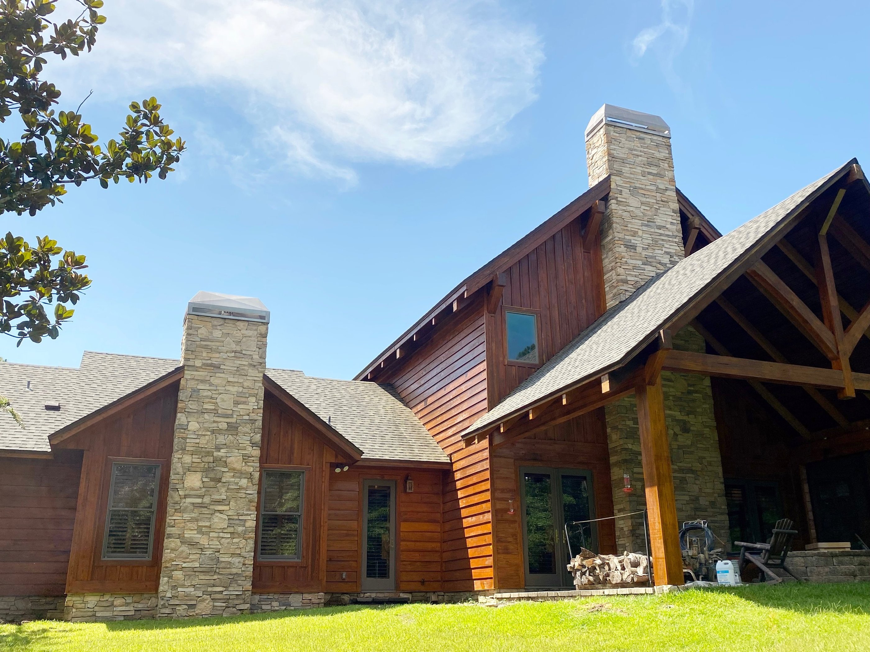 Stained wood home