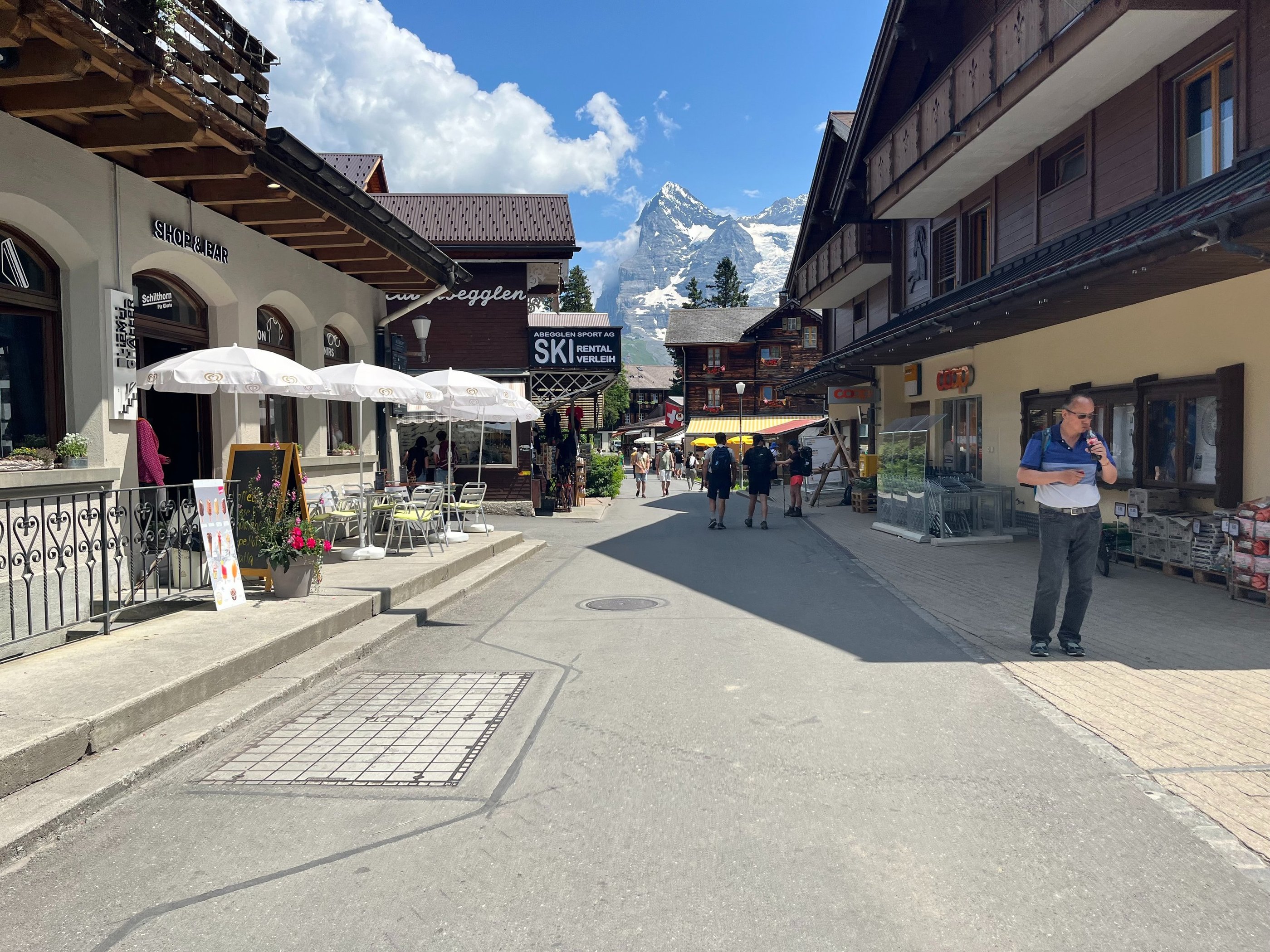 On the main street in Mürren