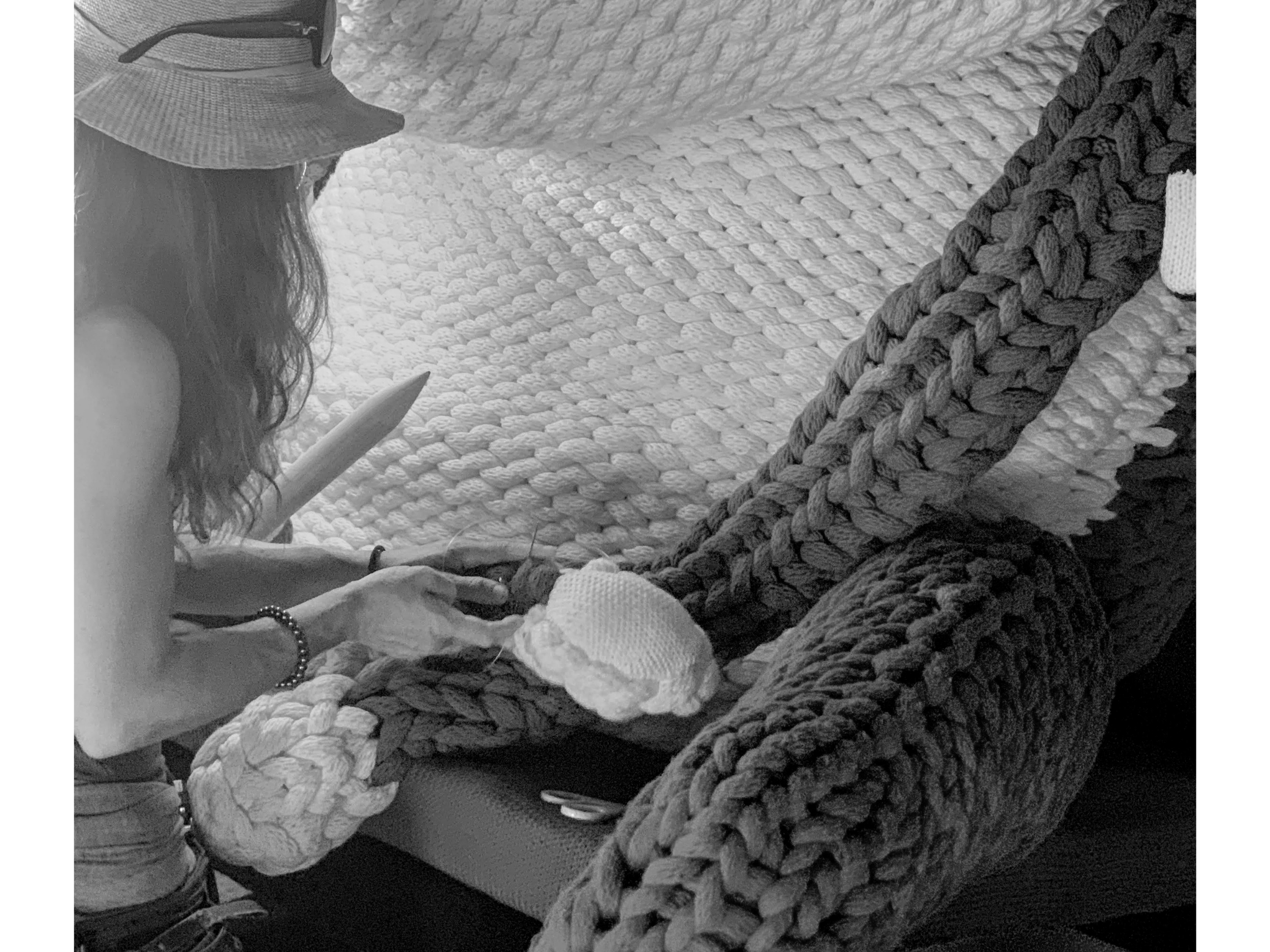 Dundee & Lee artist Emilie Odeile preparing FROG for display in Denver