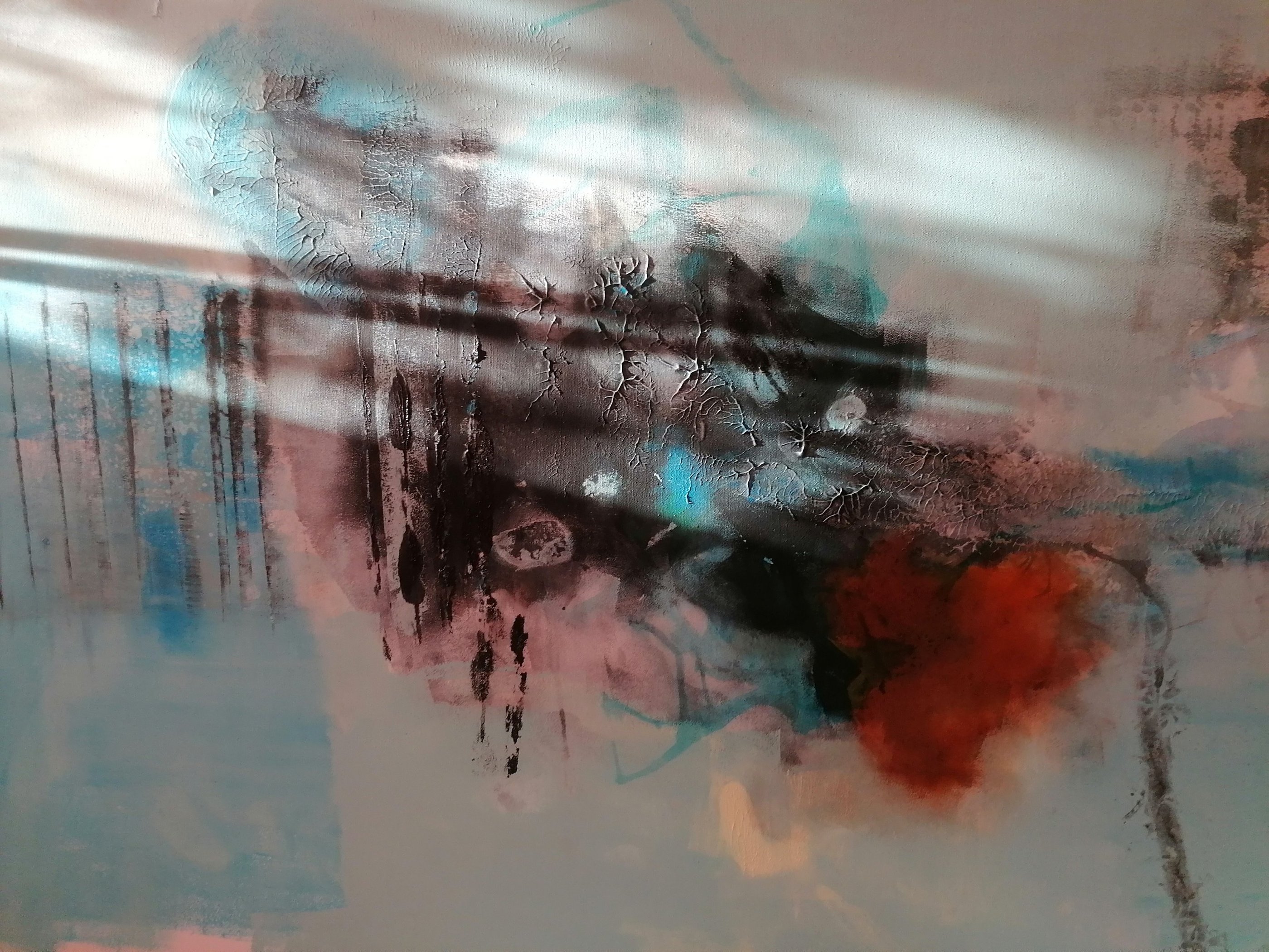 2024 sunrise,art process, acrylic on canvas, artistic expression, abstract, textures, mixed media