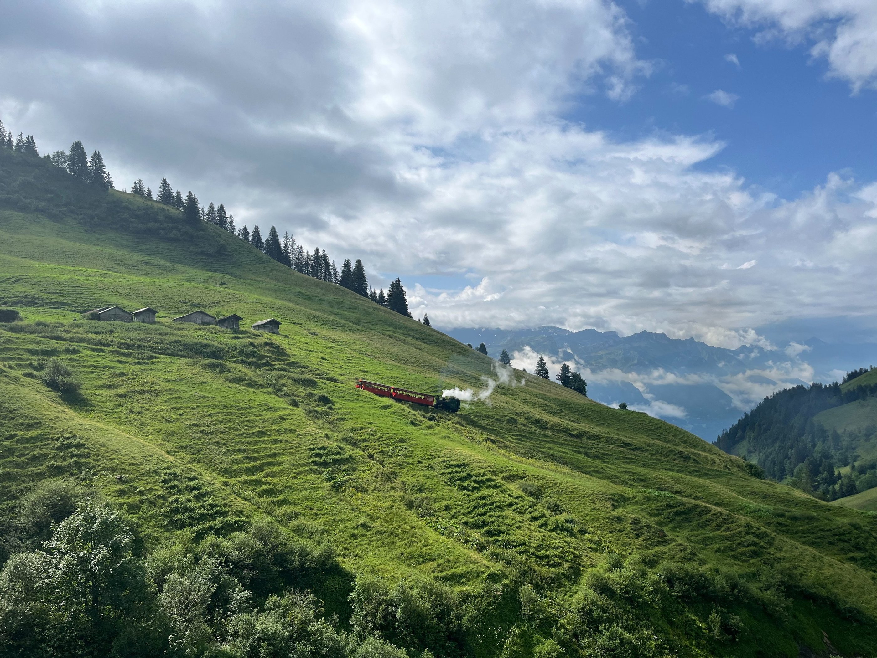 The steep rise of the Brienzer Rothorn Bahn