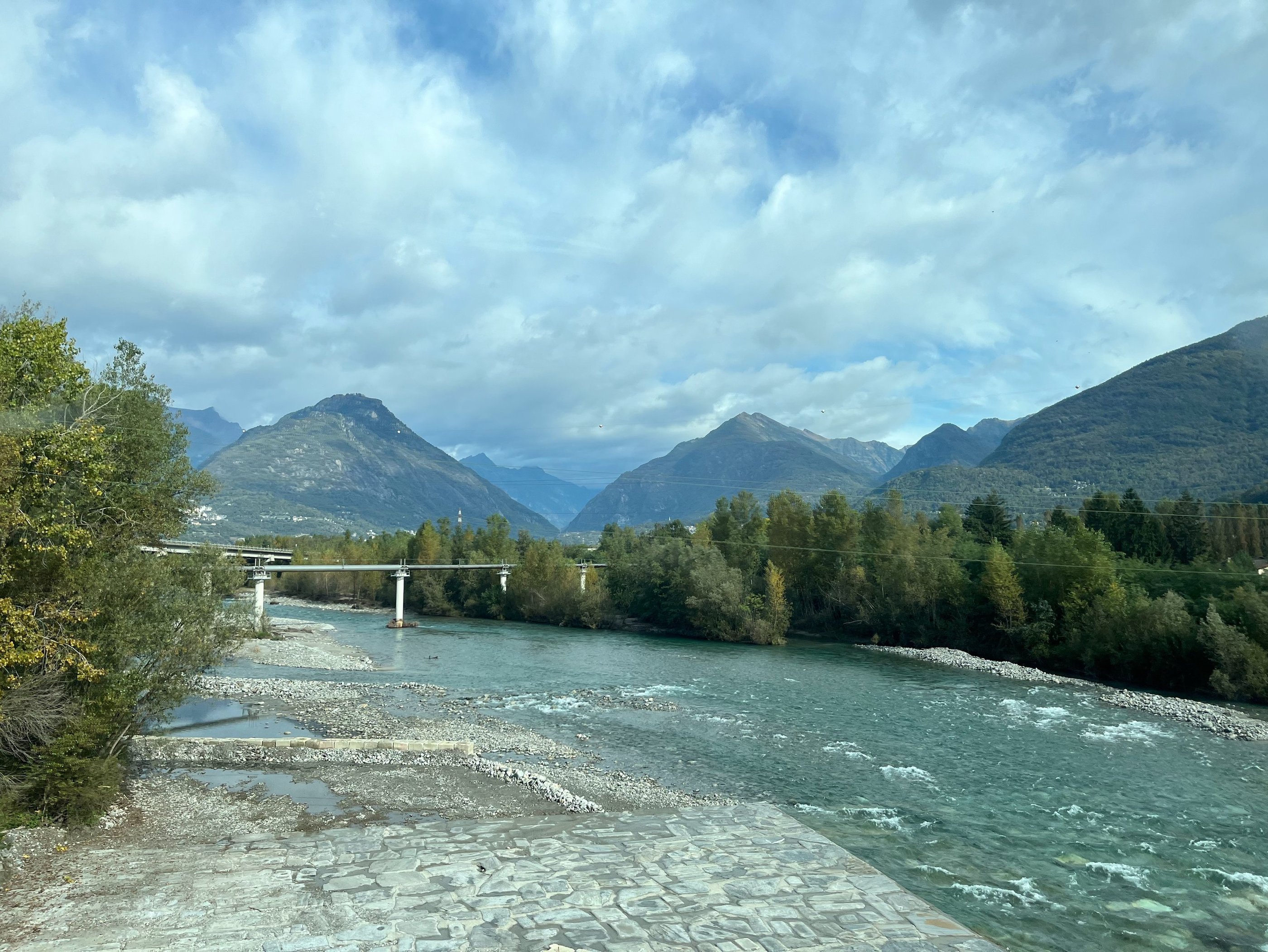 Crossing the Toce River outside of Domodossola