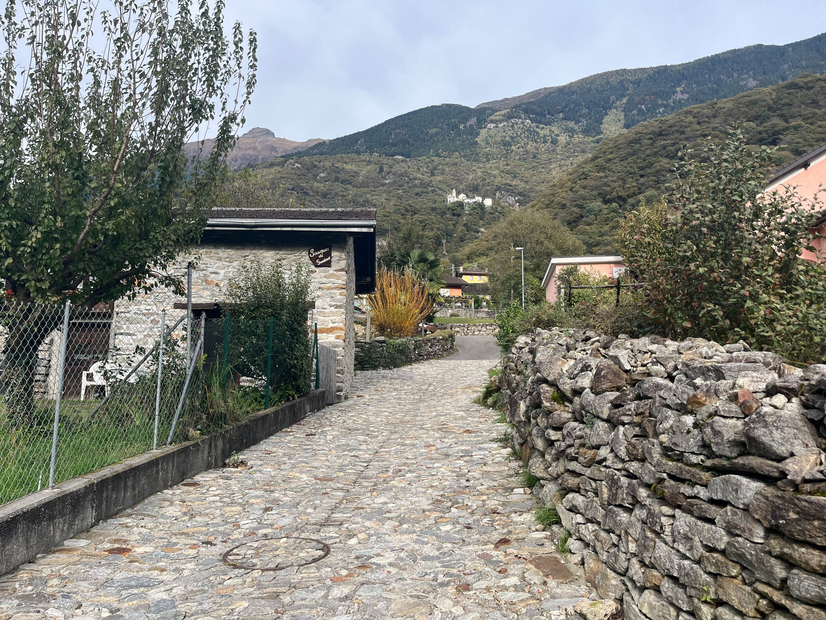 Looking up the road at the Monastero di Santa Maria Assunta in Claro
