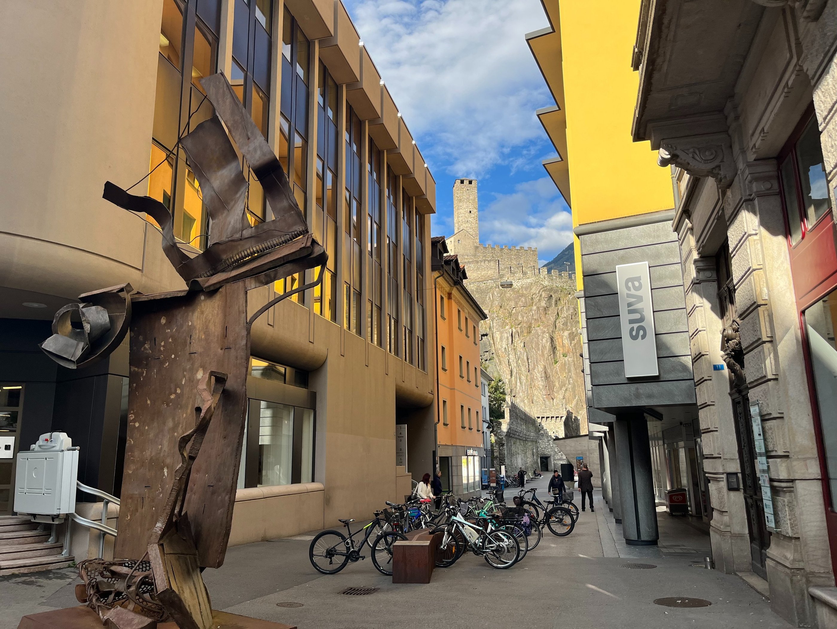 Views of Castel Grande from within the Bellinzona Old Town