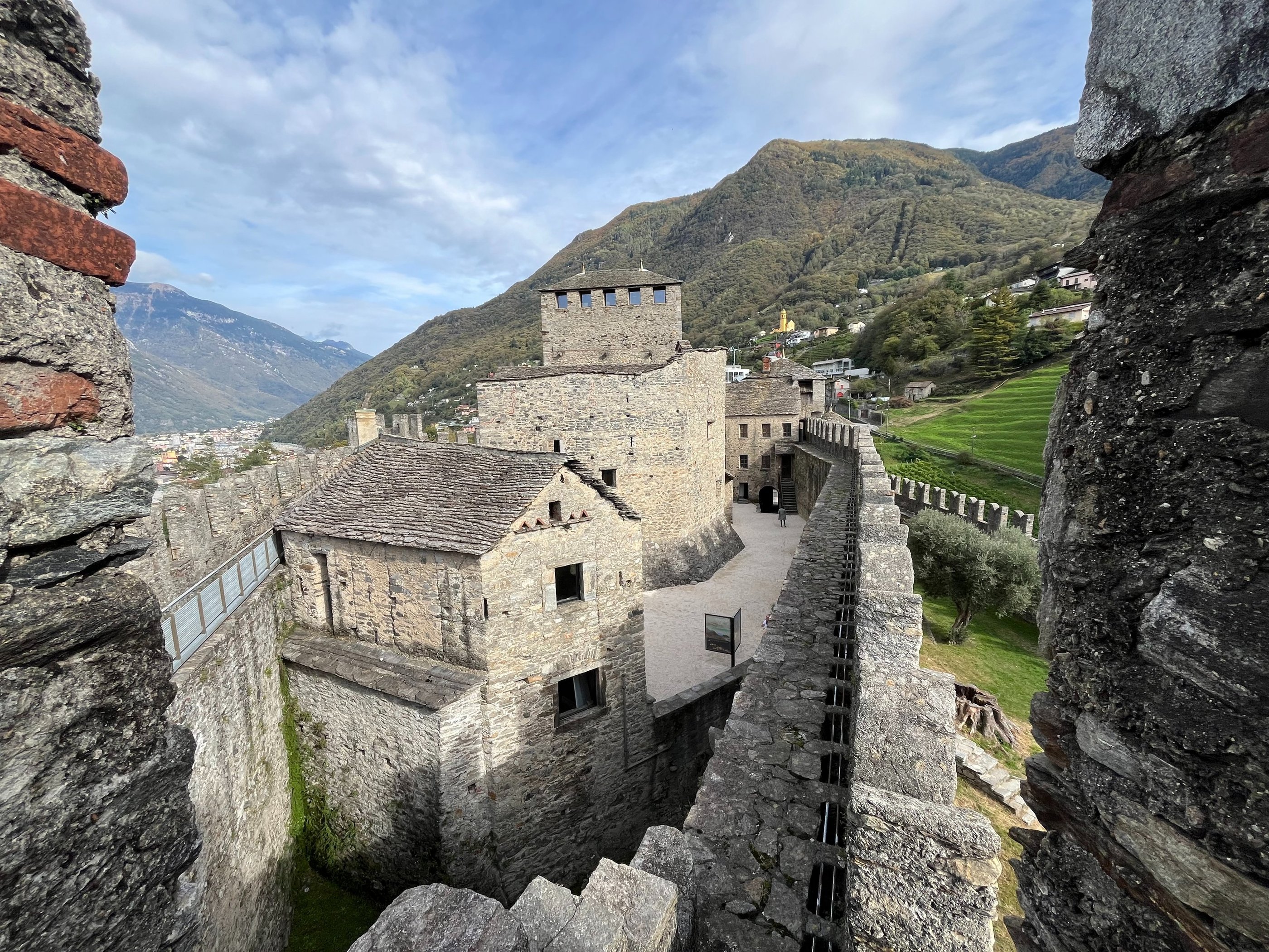 Looking out over Castel Montebello from the castle walls