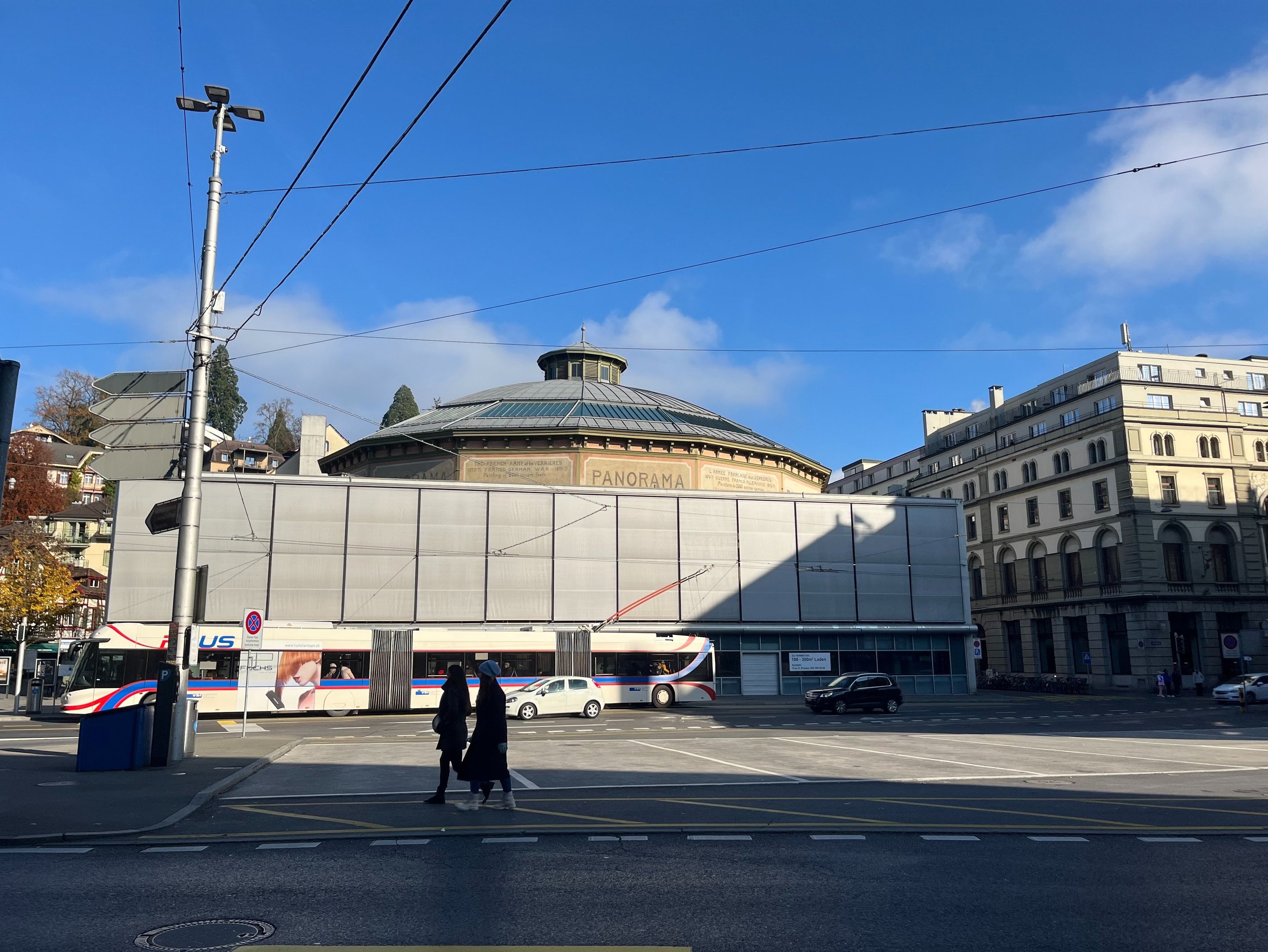 The Bourbaki Panorama trapped in its modern box.