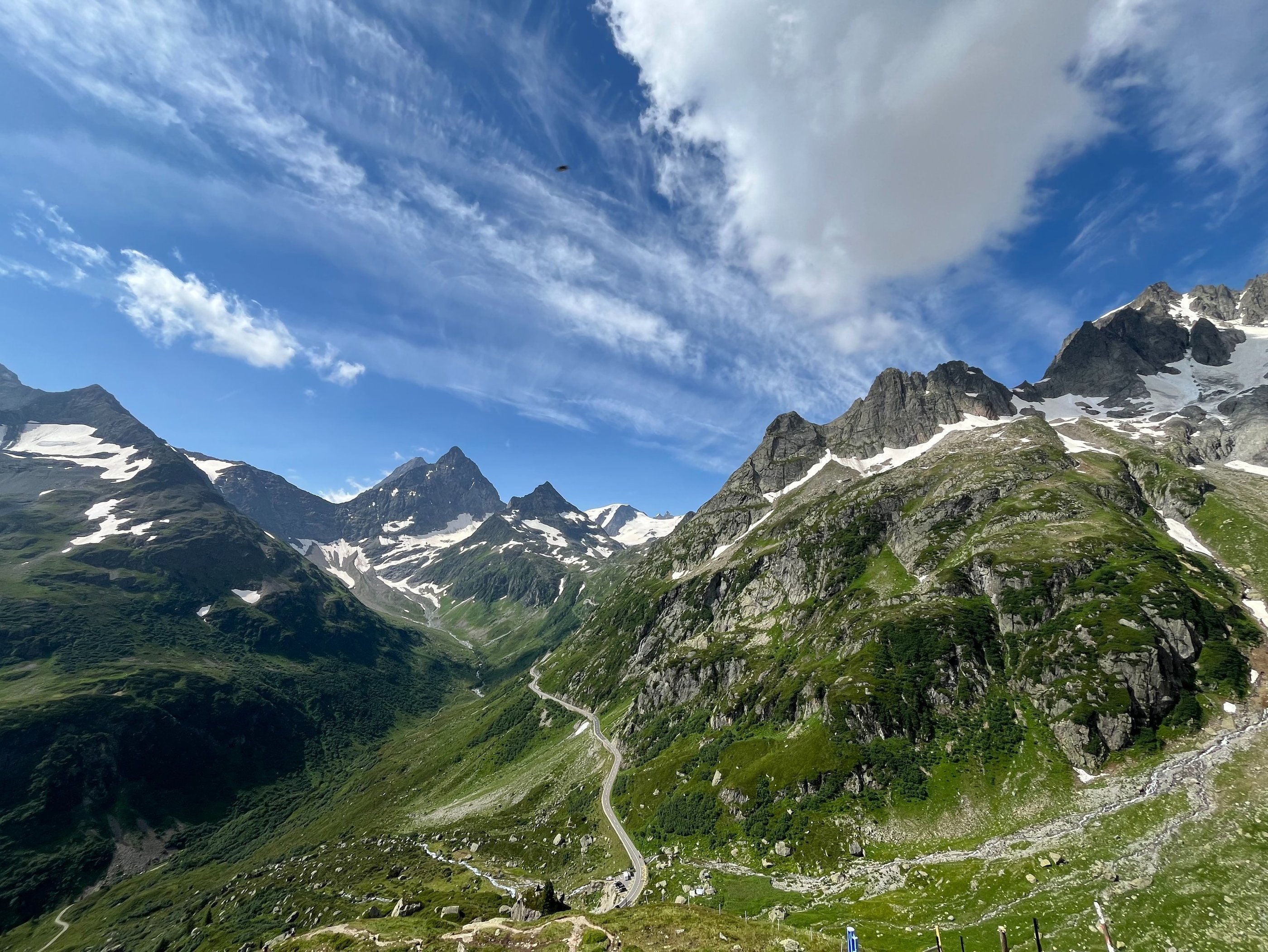 The Susten Pass road from the trail up to Sustlihütte