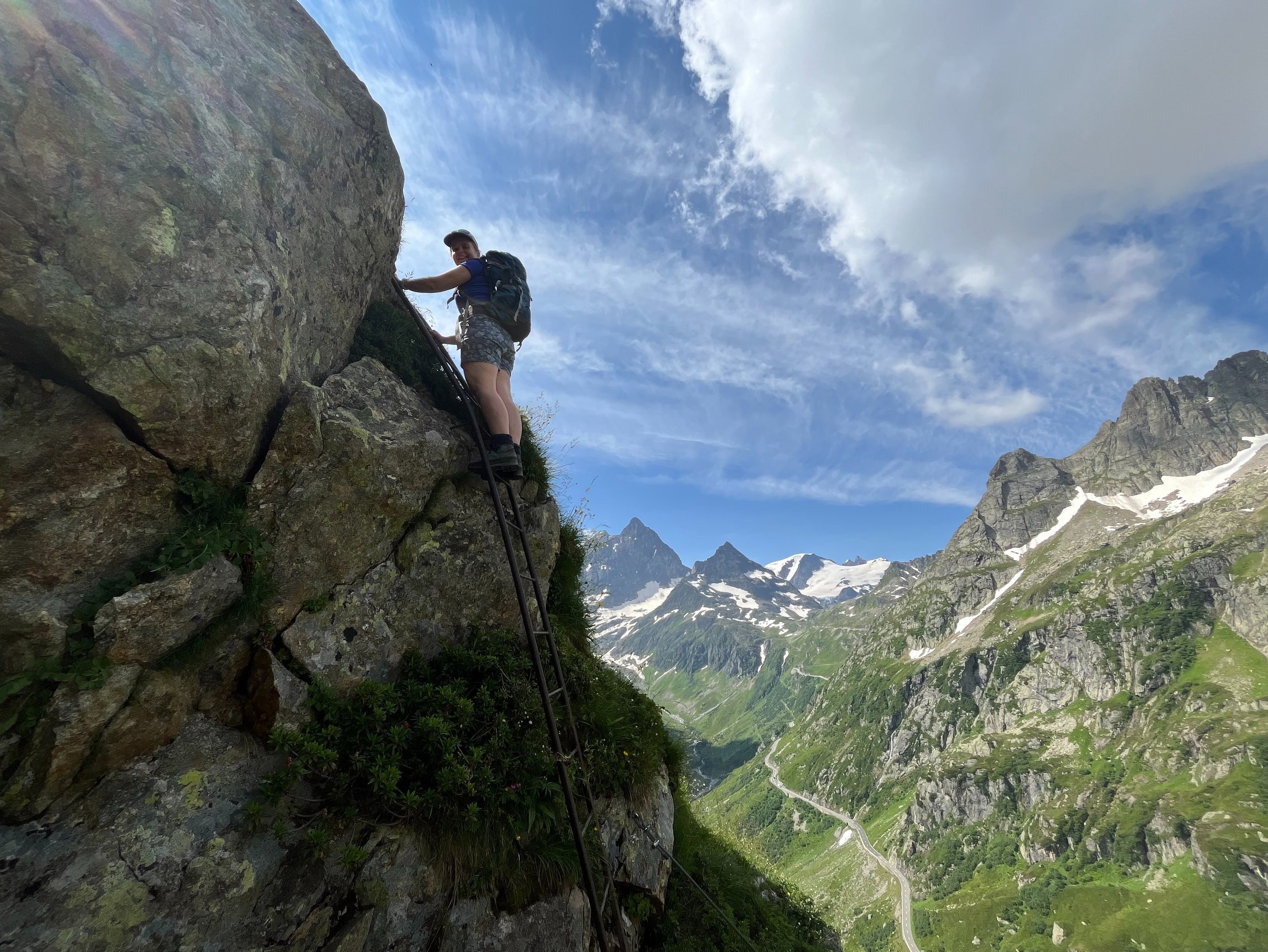 Ladders above the Susten Pass road