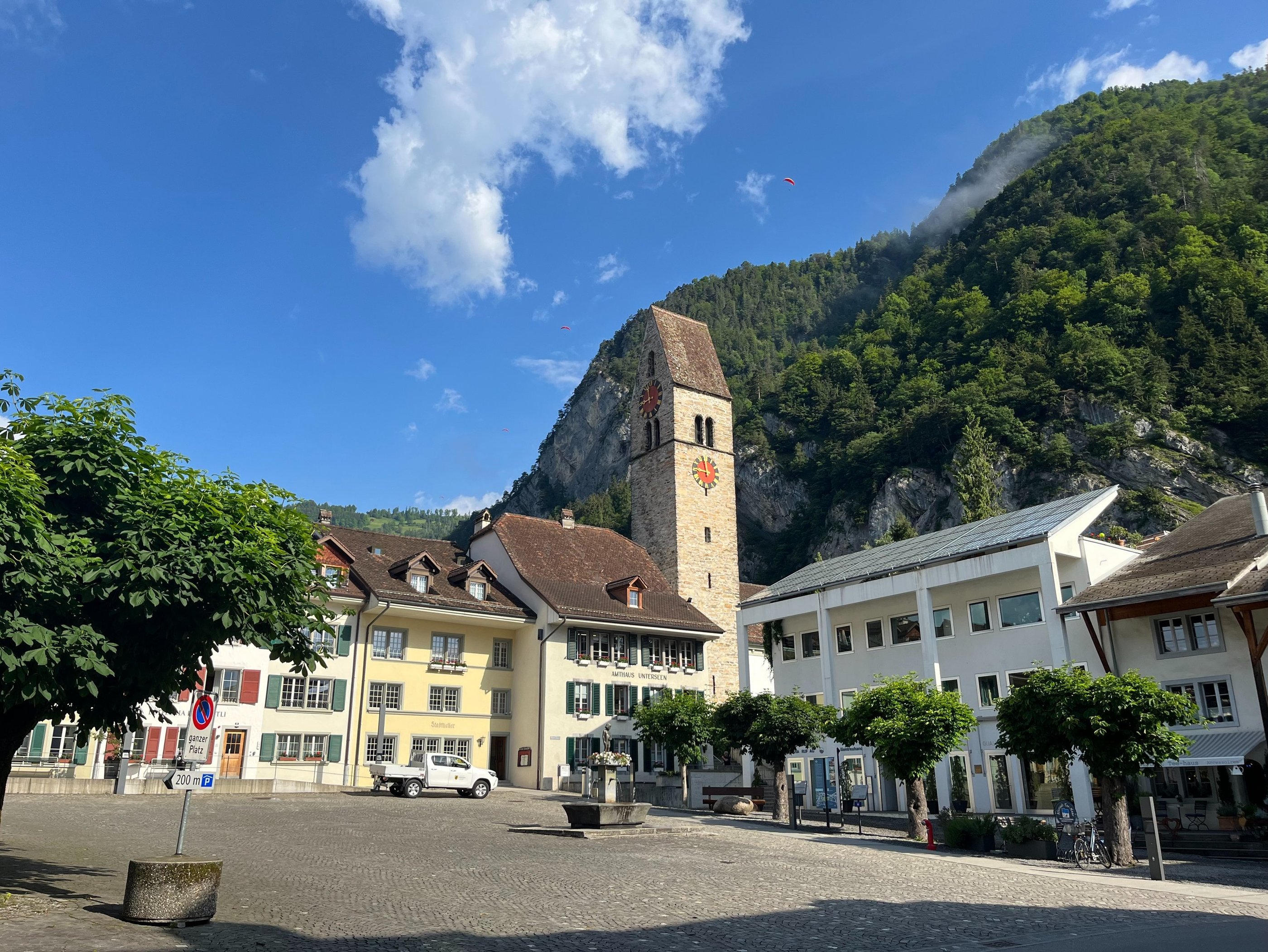 Kirchgasse in Unterseen near Interlaken Switzerland