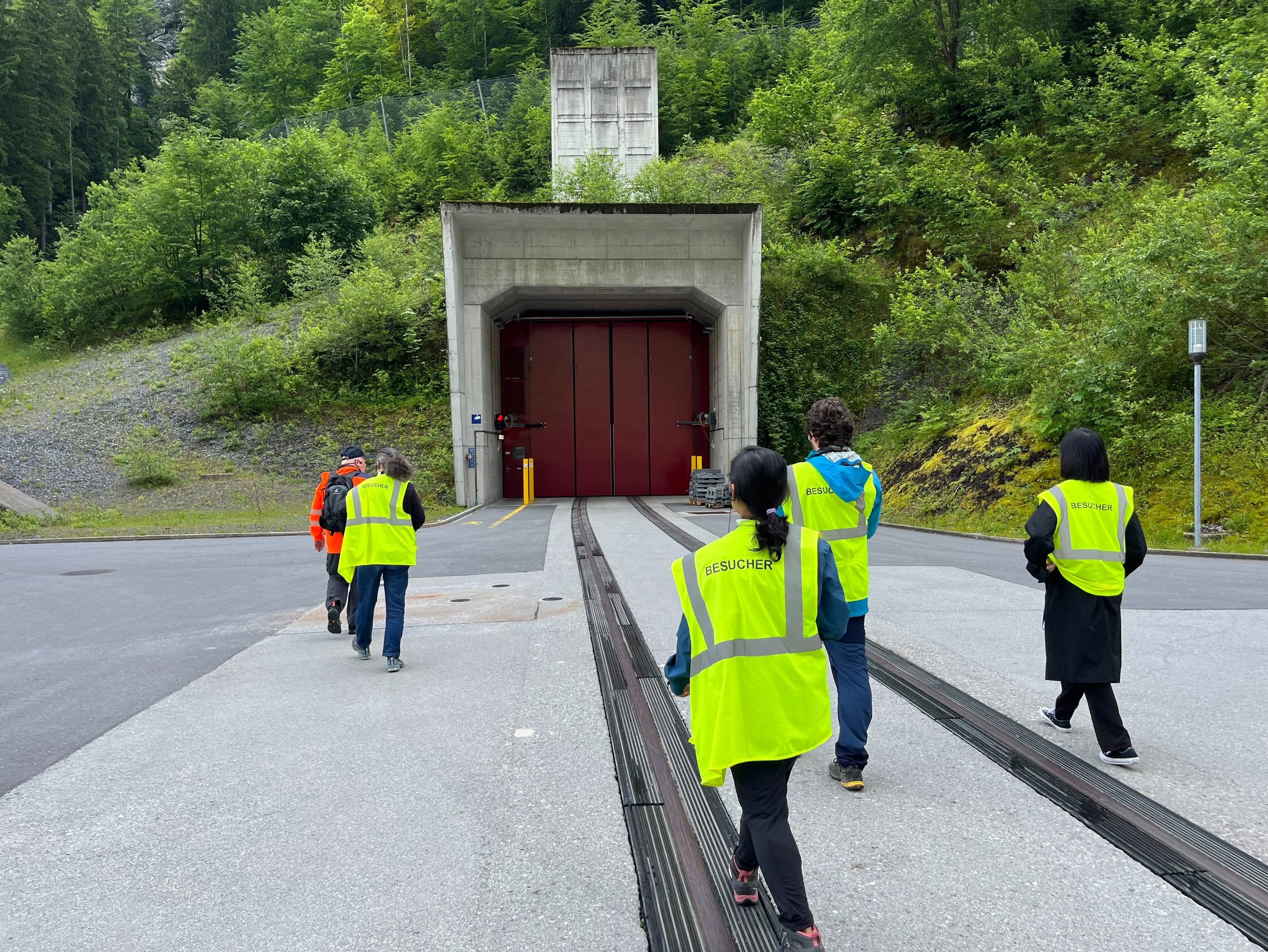 The entrance to Limmern Pumped Storage Plant in Glarus Switzerland