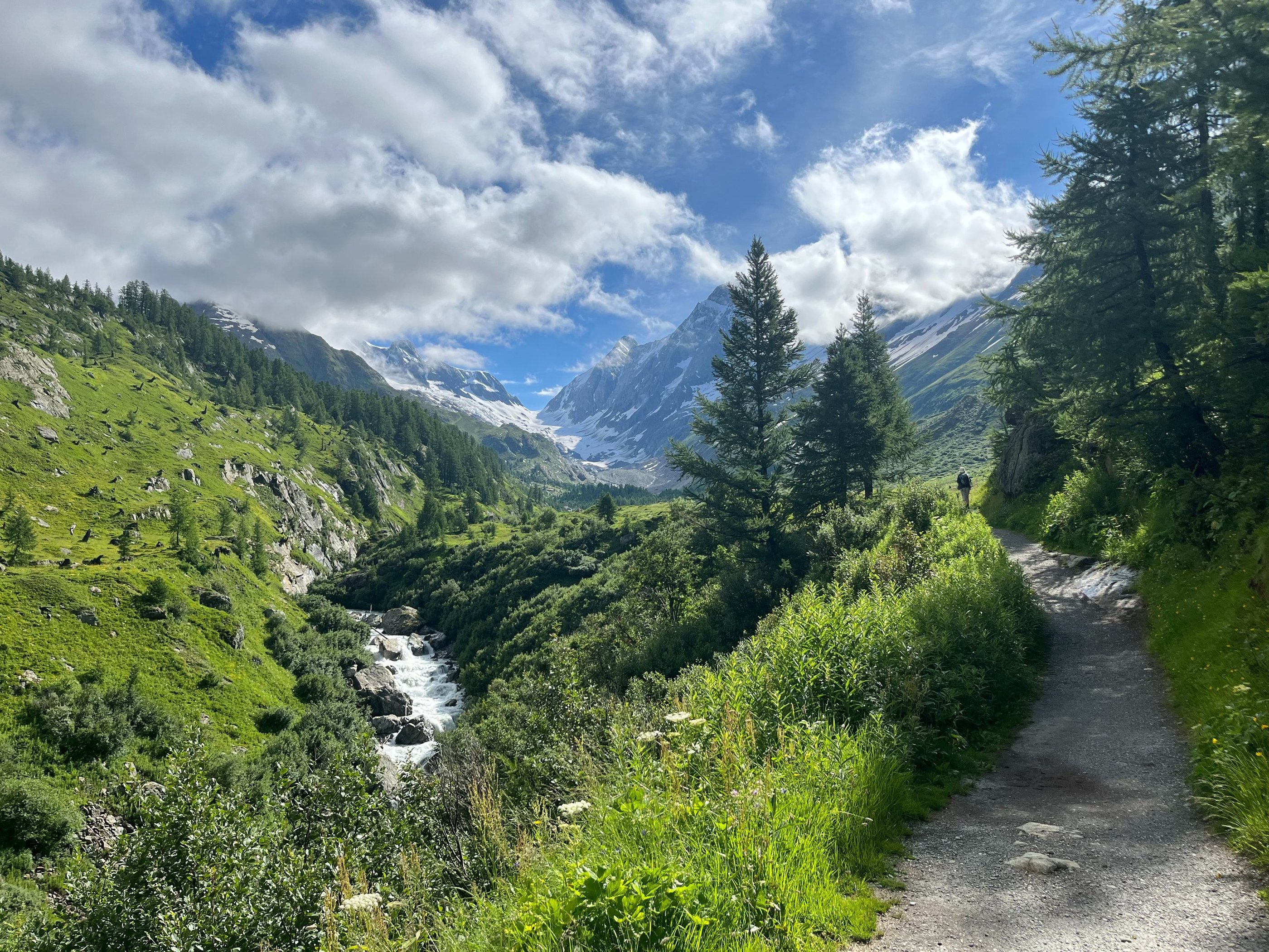 The trail up the valley from Fafleralp to Annenhütte