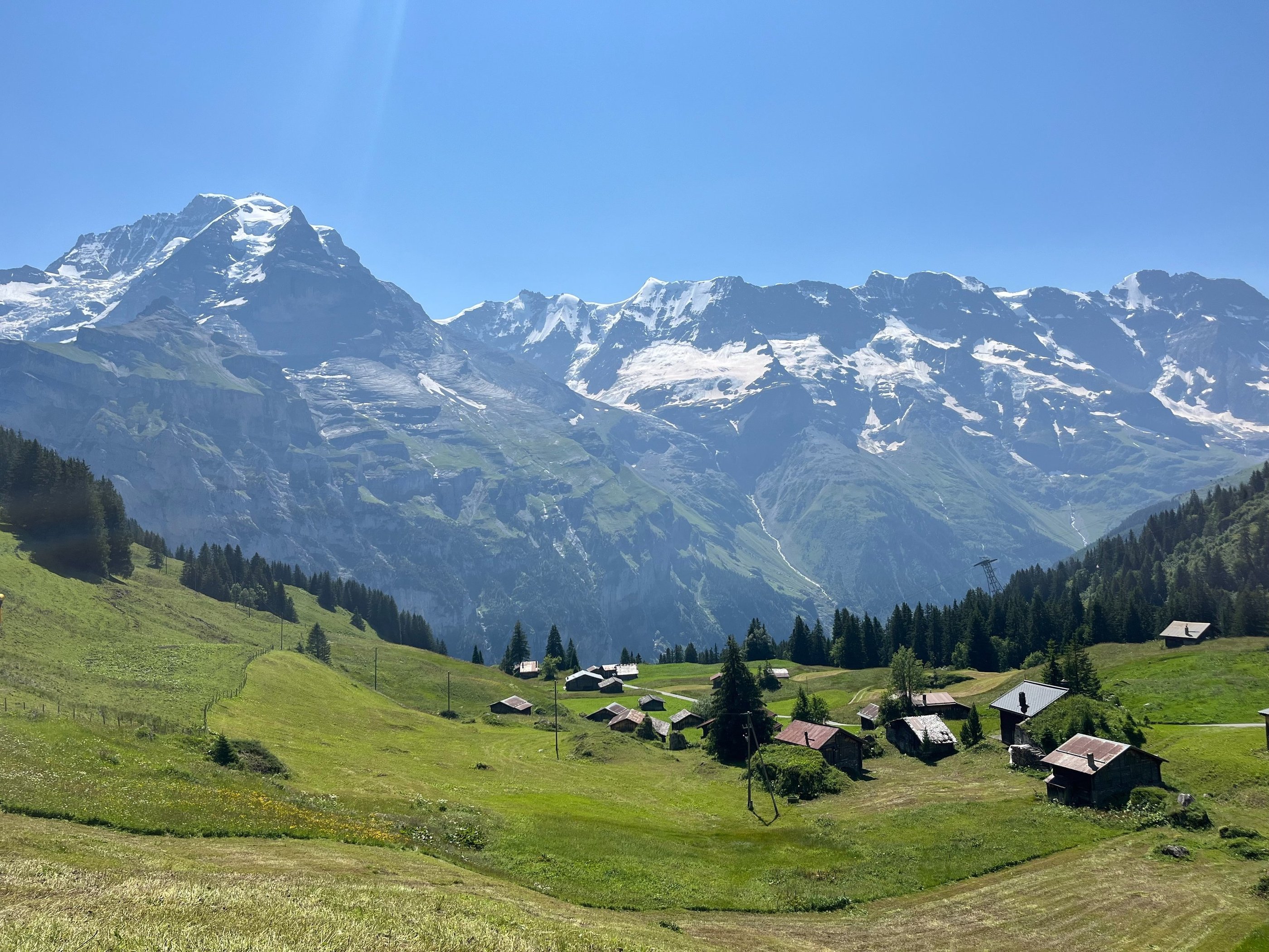 Looking down on Sonnenberg outside of Mürren