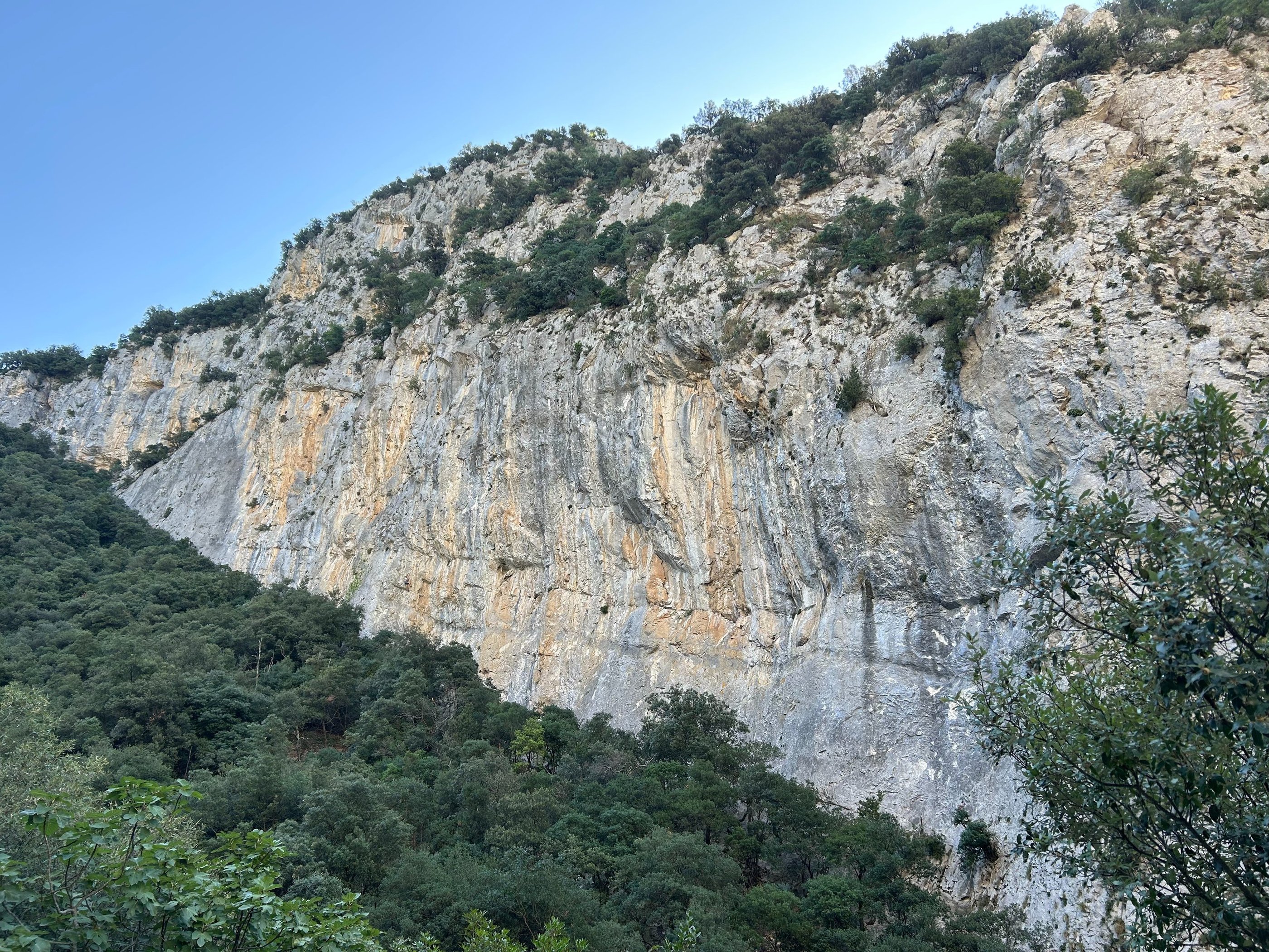 Secteur d'escalade de la Cingle de la cova del bisbe, en Espagne