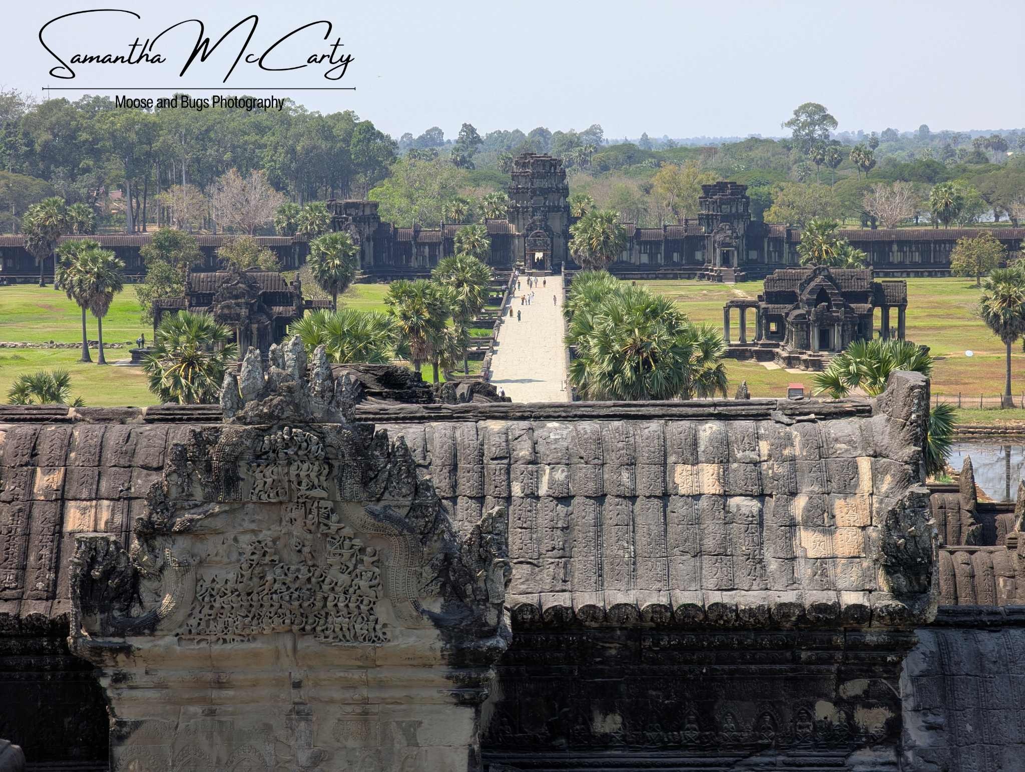 a view of Angkor Wat from the top of the temple