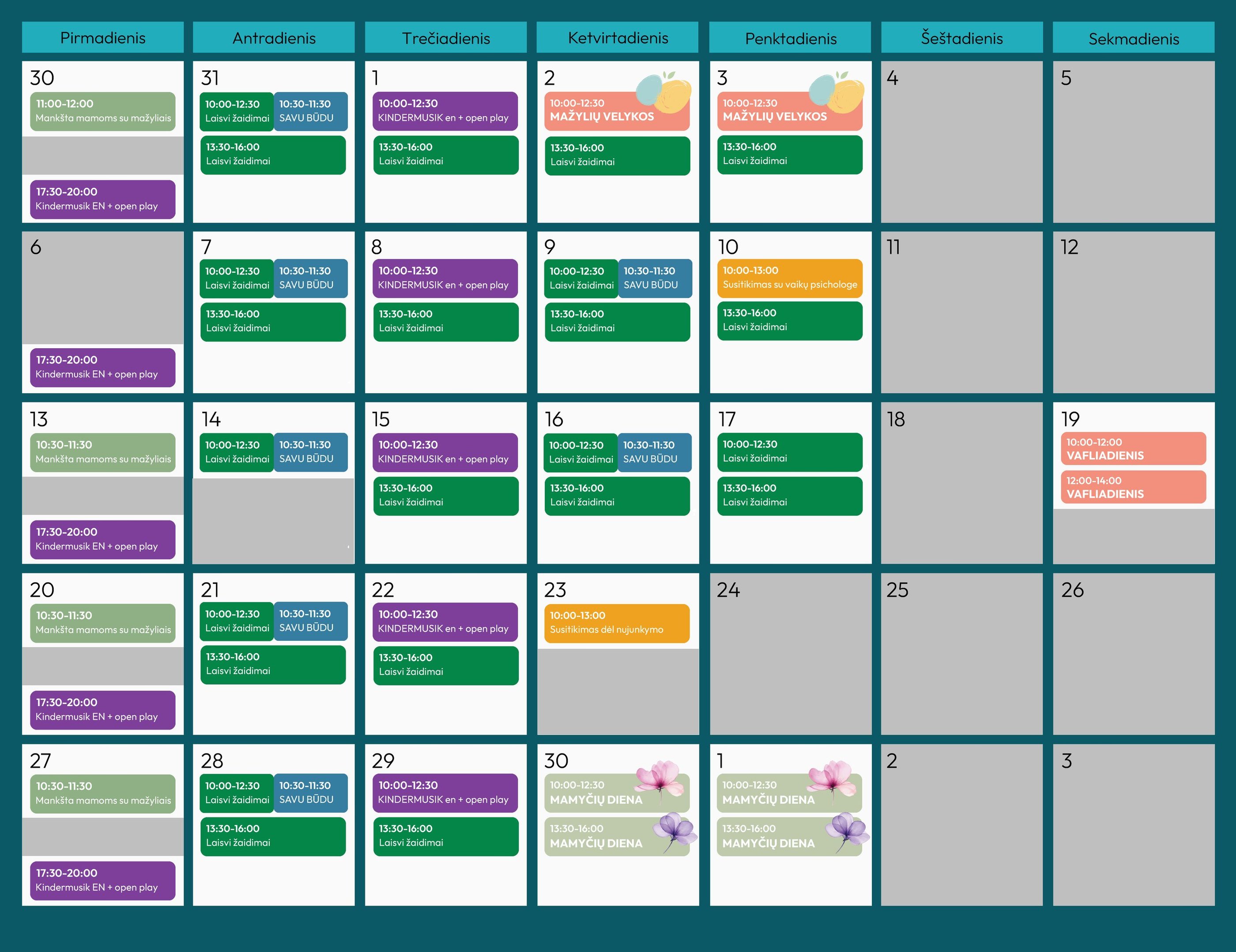 renginiai šeimoms su mažais vaikais