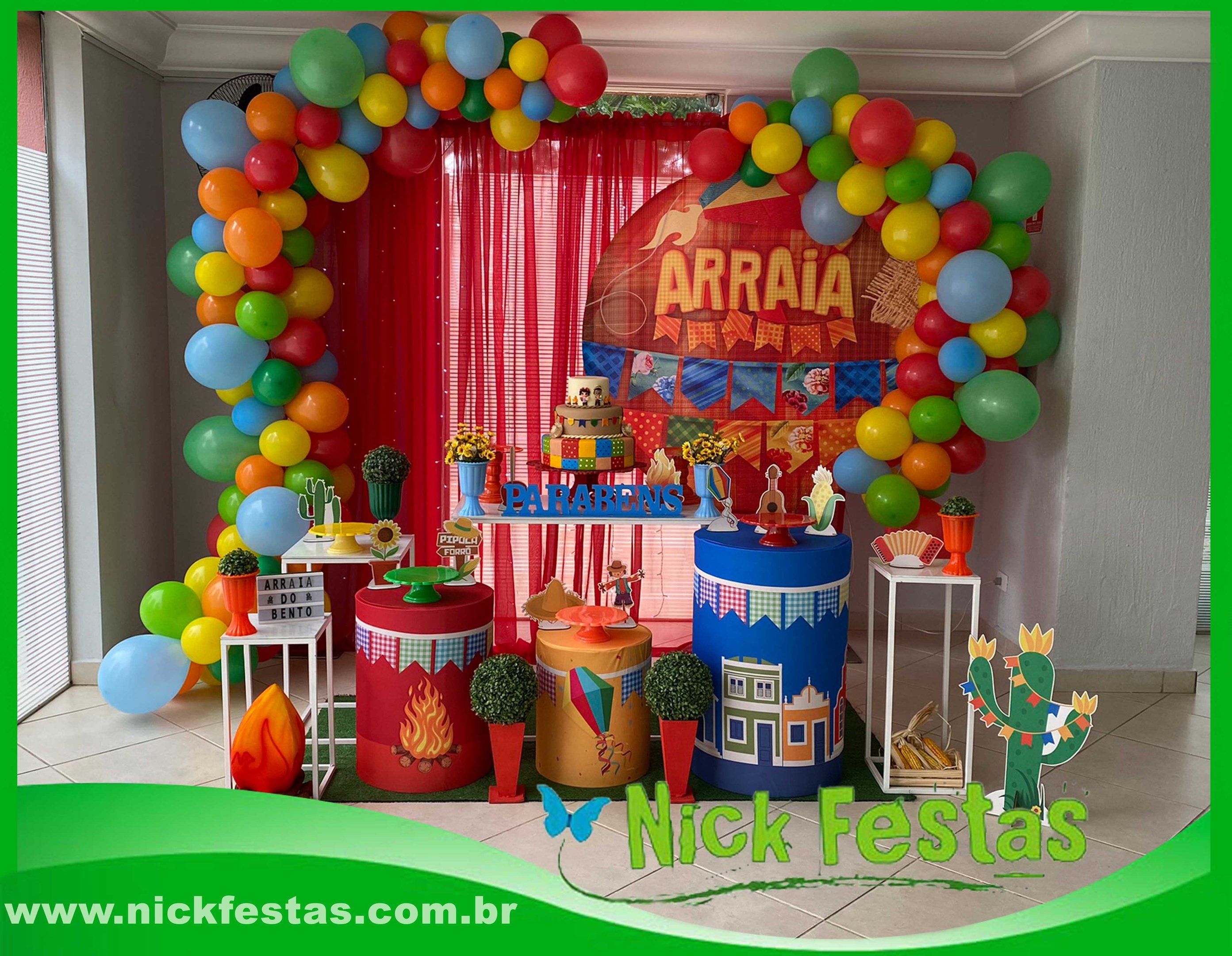 Aluguel de decoração infantil Festa Junina na Freguesia do Ó com mesa decorada temática