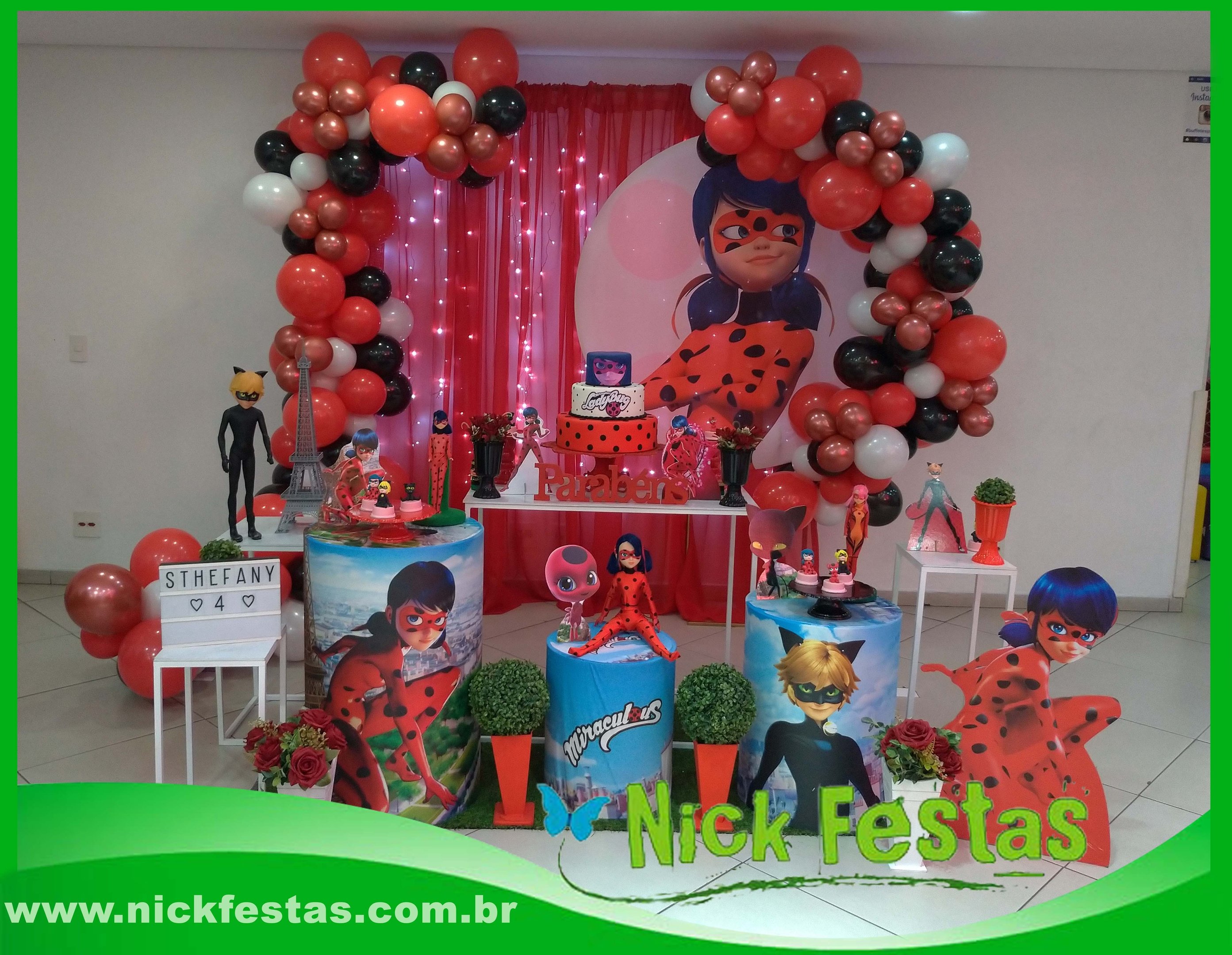 Aluguel de decoração infantil Ladybug na Freguesia do Ó com mesa decorada temática