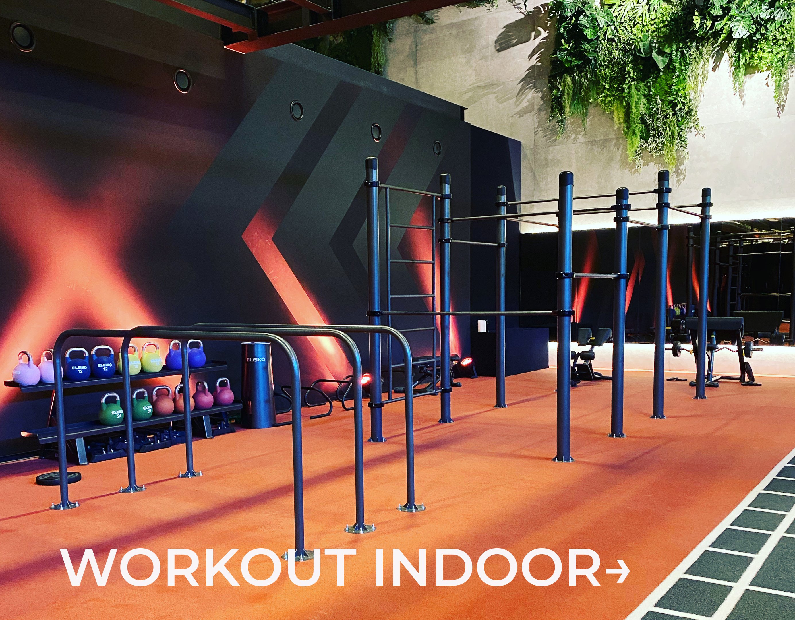 Equipements de street workout indoor dans une salle de sport