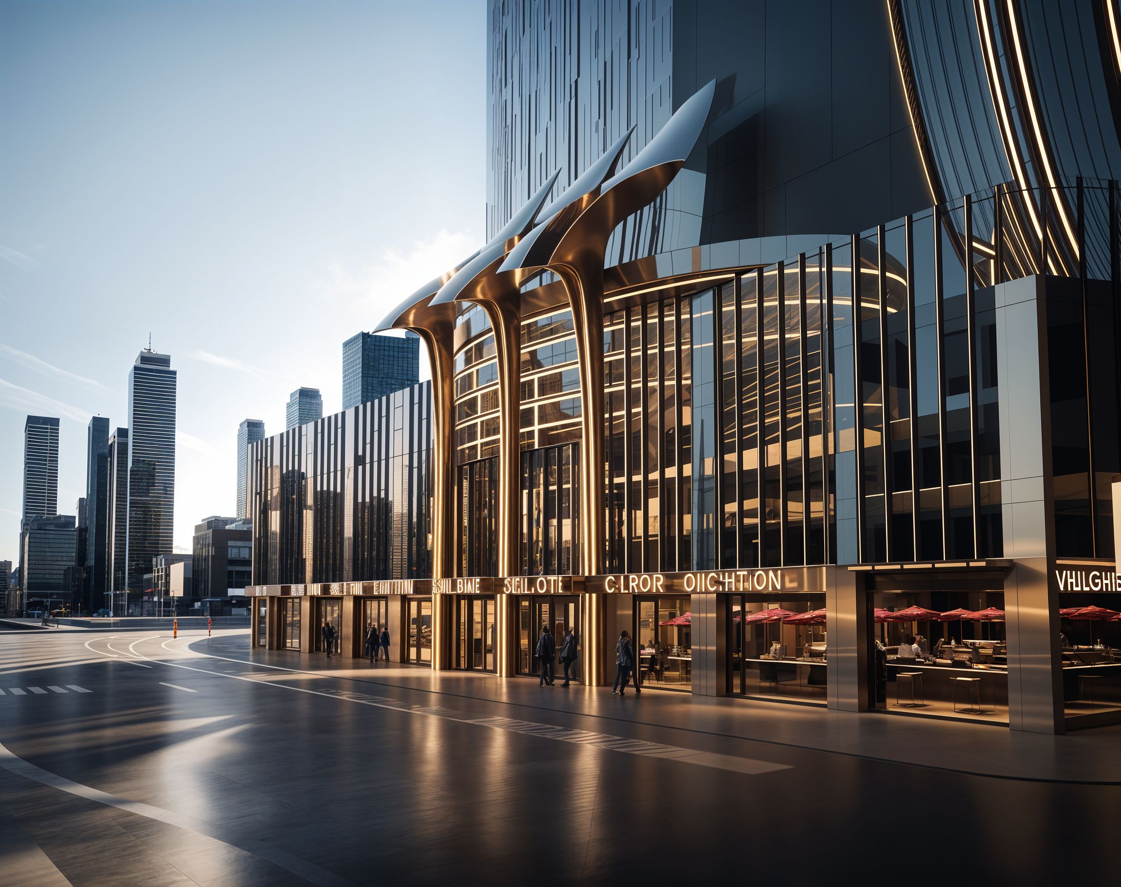 Landmark pavilion architecture featuring a sculptural poolside canopy in Singapore