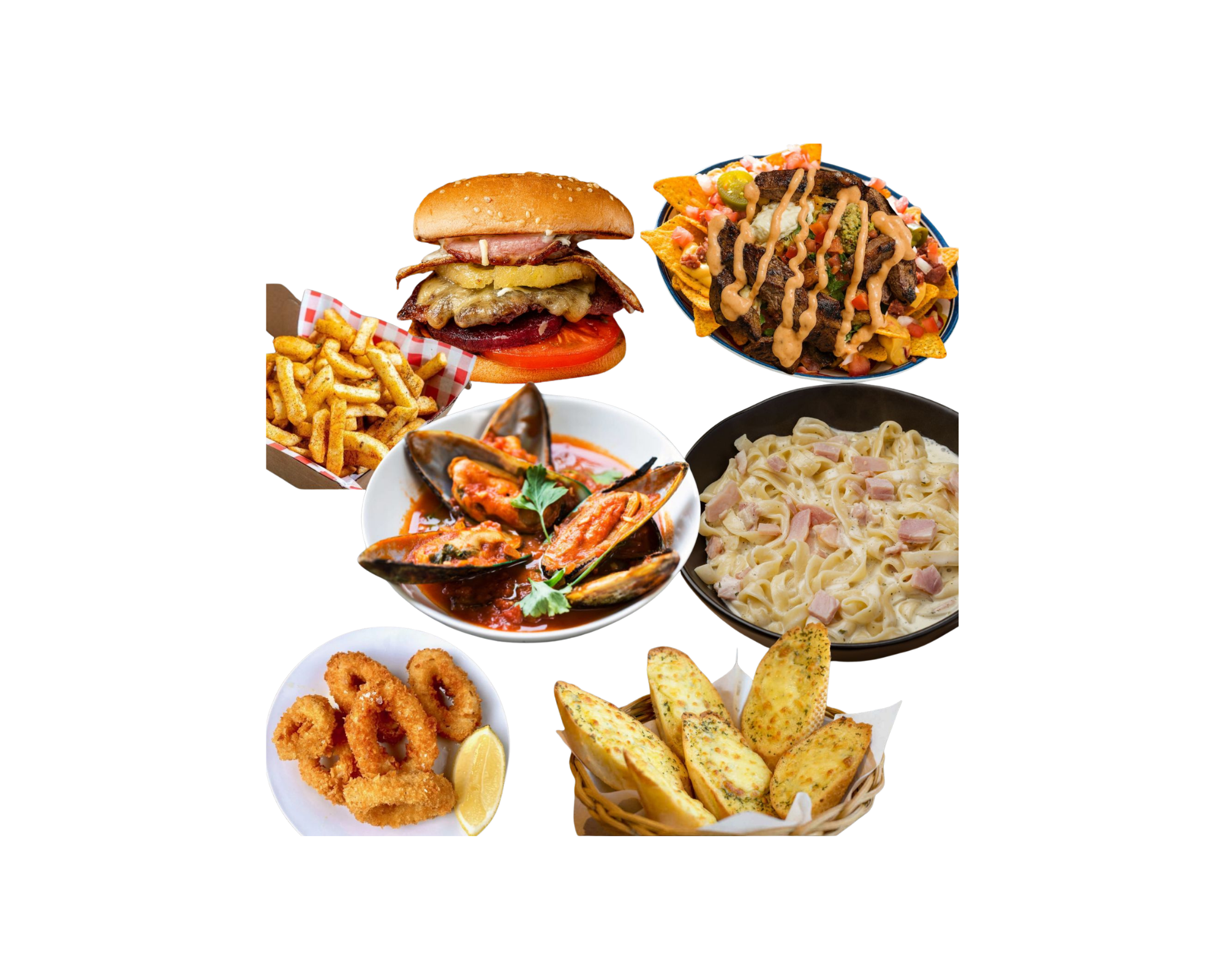 Family Meals Kenwick featuring burgers pasta loaded fries snacks and sharing platters